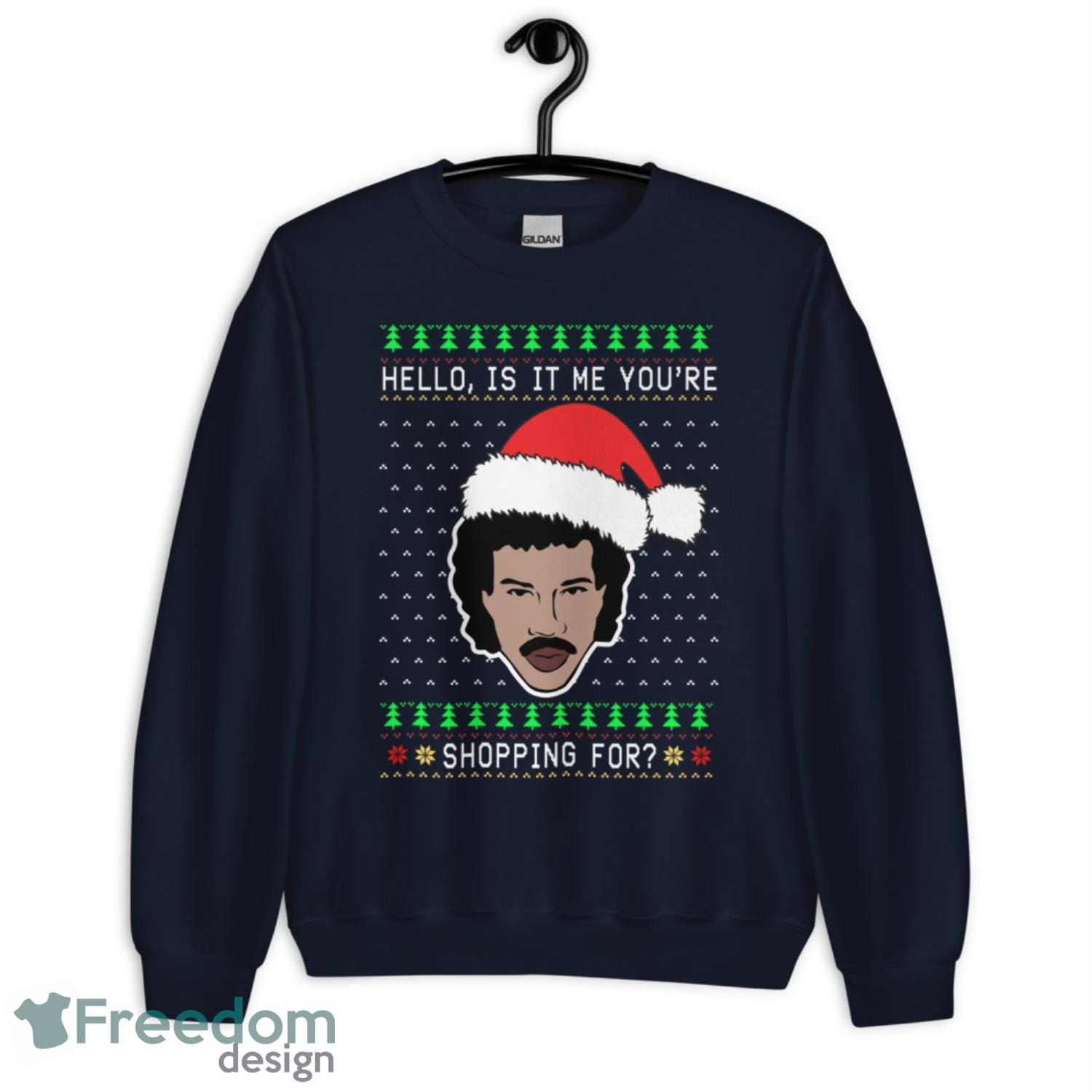 Lionel Richie Hello Ugly Christmas Sweater - G185 Unisex Heavy Blend Crewneck Sweatshirt-1