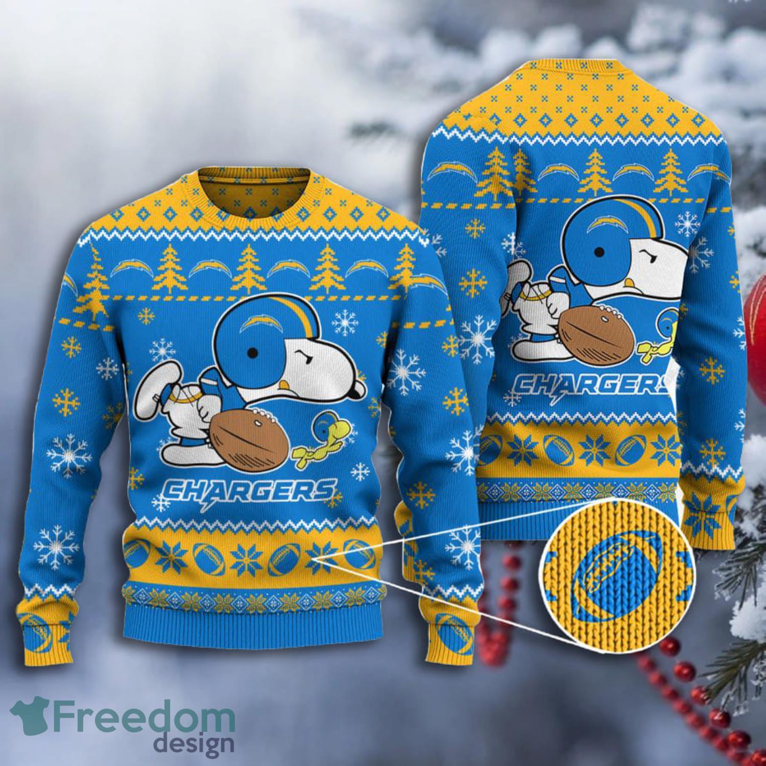 Los Angeles Chargers Dabbing Snoopy Christmas Ugly Sweater For Fans