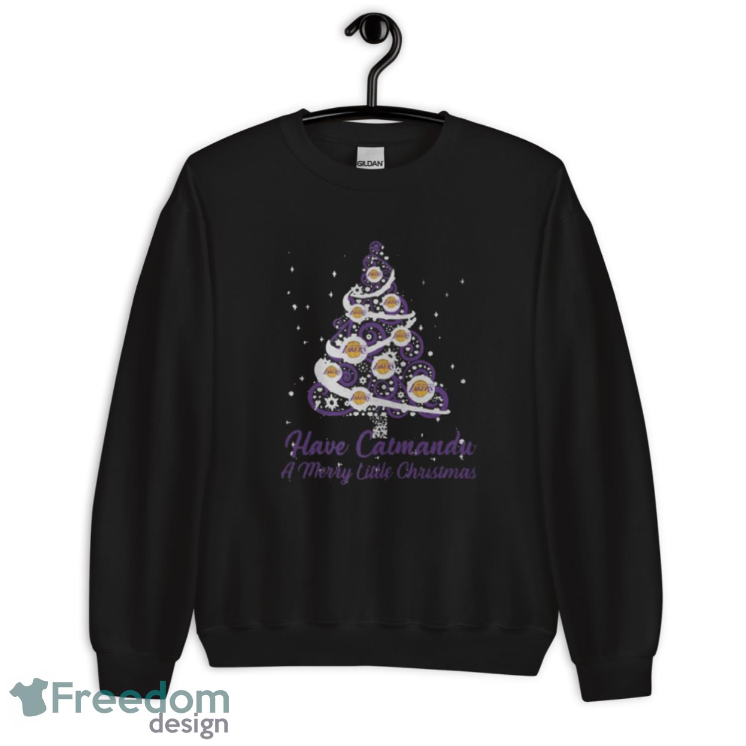 Los Angeles Lakers have Catmandu A Merry Little Christmas Tree Sweater-PhotoRoom - G185 Unisex Heavy Blend Crewneck Sweatshirt