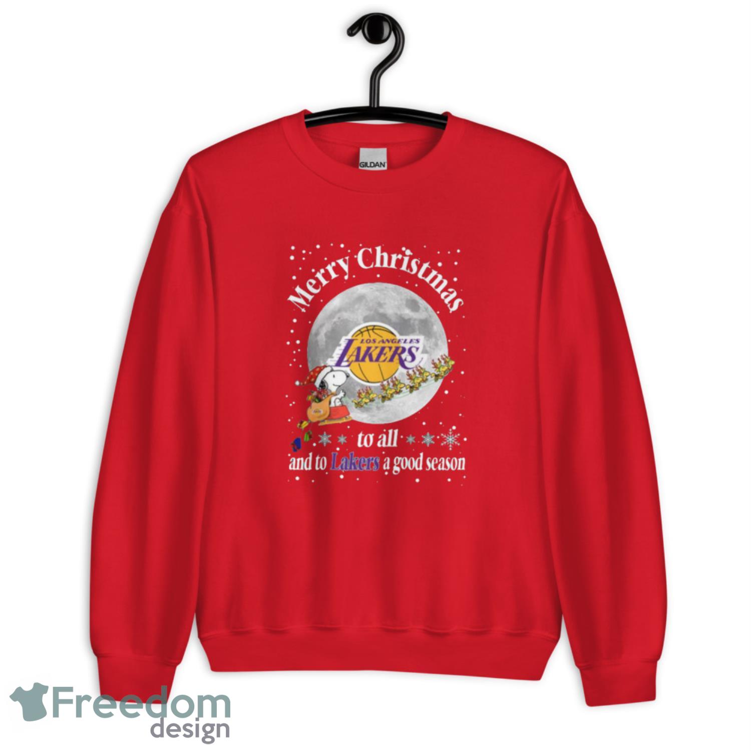 Los Angeles Lakers Merry Christmas To All And To Lakers A Good Season NBA Basketball Sports T Shirt - G185 Unisex Heavy Blend Crewneck Sweatshirt-1