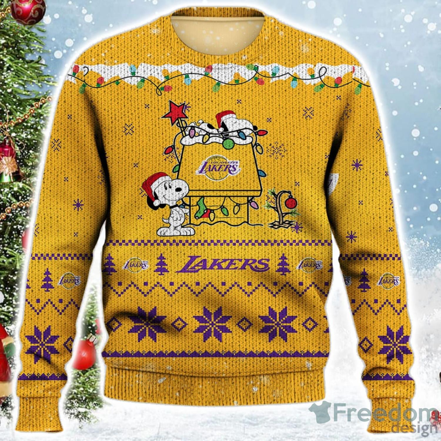 Lakers Los Angeles Lakers Snoopy Funny Xmas Sweater - Bring Your Ideas,  Thoughts And Imaginations Into Reality Today