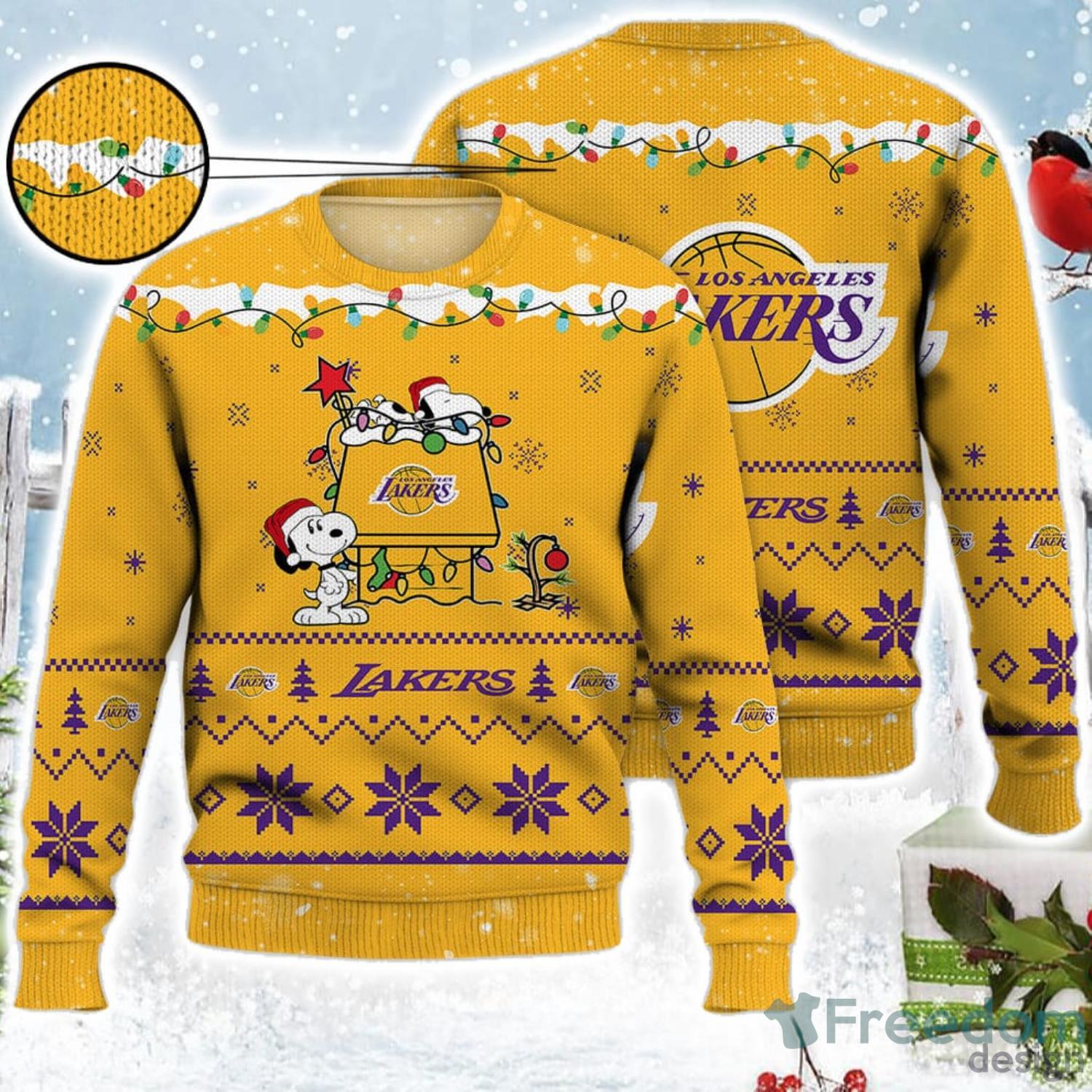 Los Angeles Dodgers Snoopy Christmas Light Woodstock Snoopy Ugly Christmas  Sweater - Freedomdesign