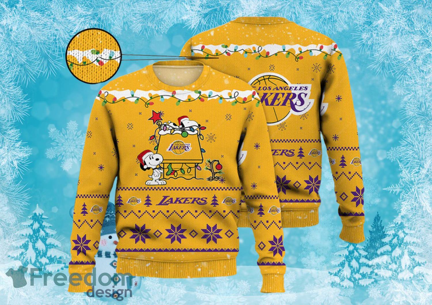 Los Angeles Lakers Snoopy Ugly Christmas Sweater Full Over Print Product Photo 1