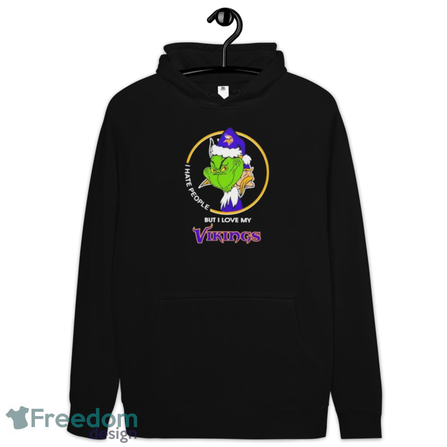 Merrt Christmas- Grinch I Hate People But I Love Minnesota Vikings Sweater - Hoodie