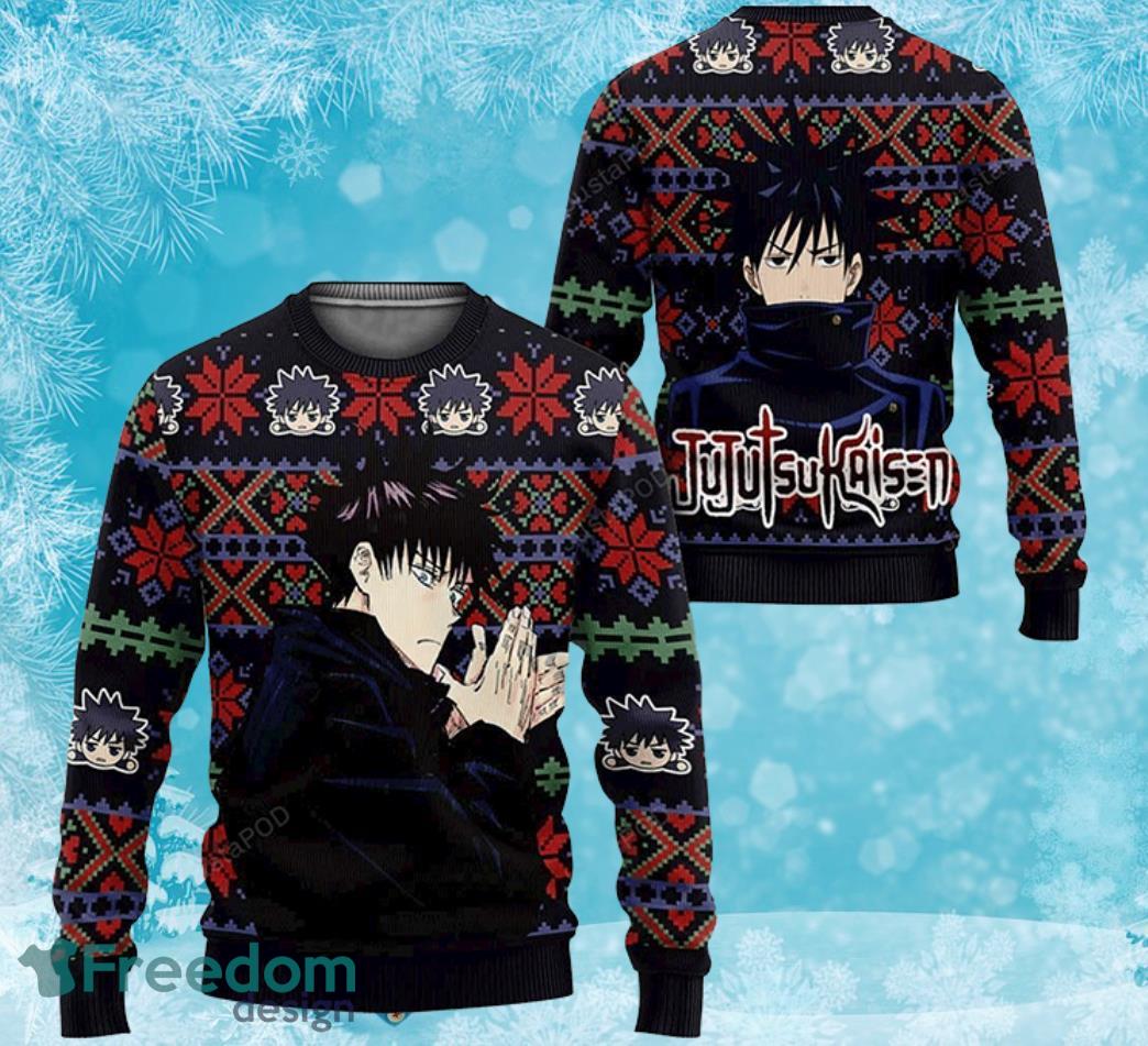 Merry Christmas Anime, Manga Megumi Fushiguro - Jujutsu Kaisen Anime - All Over Print Ugly Sweater Product Photo 1
