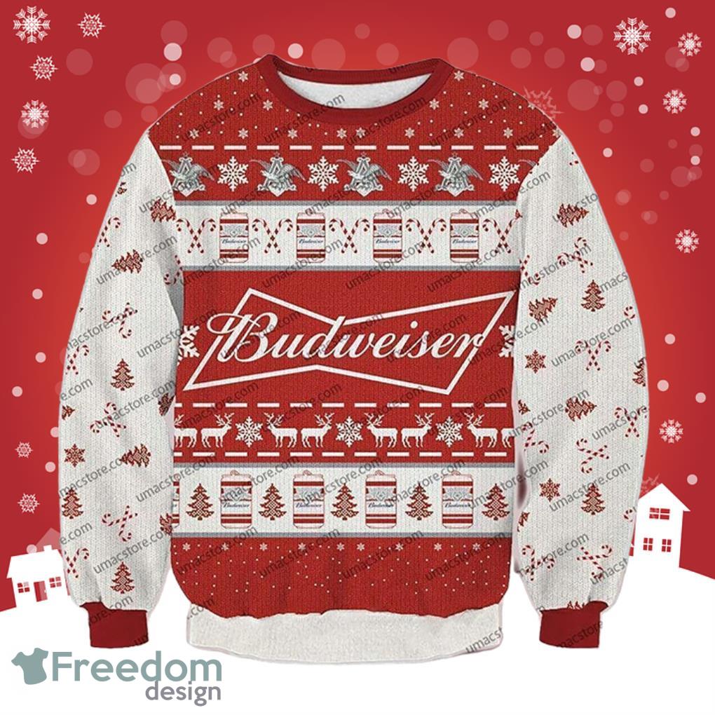 Merry Christmas Budweiser - Red -  All Over Print - Ugly Sweater Product Photo 1