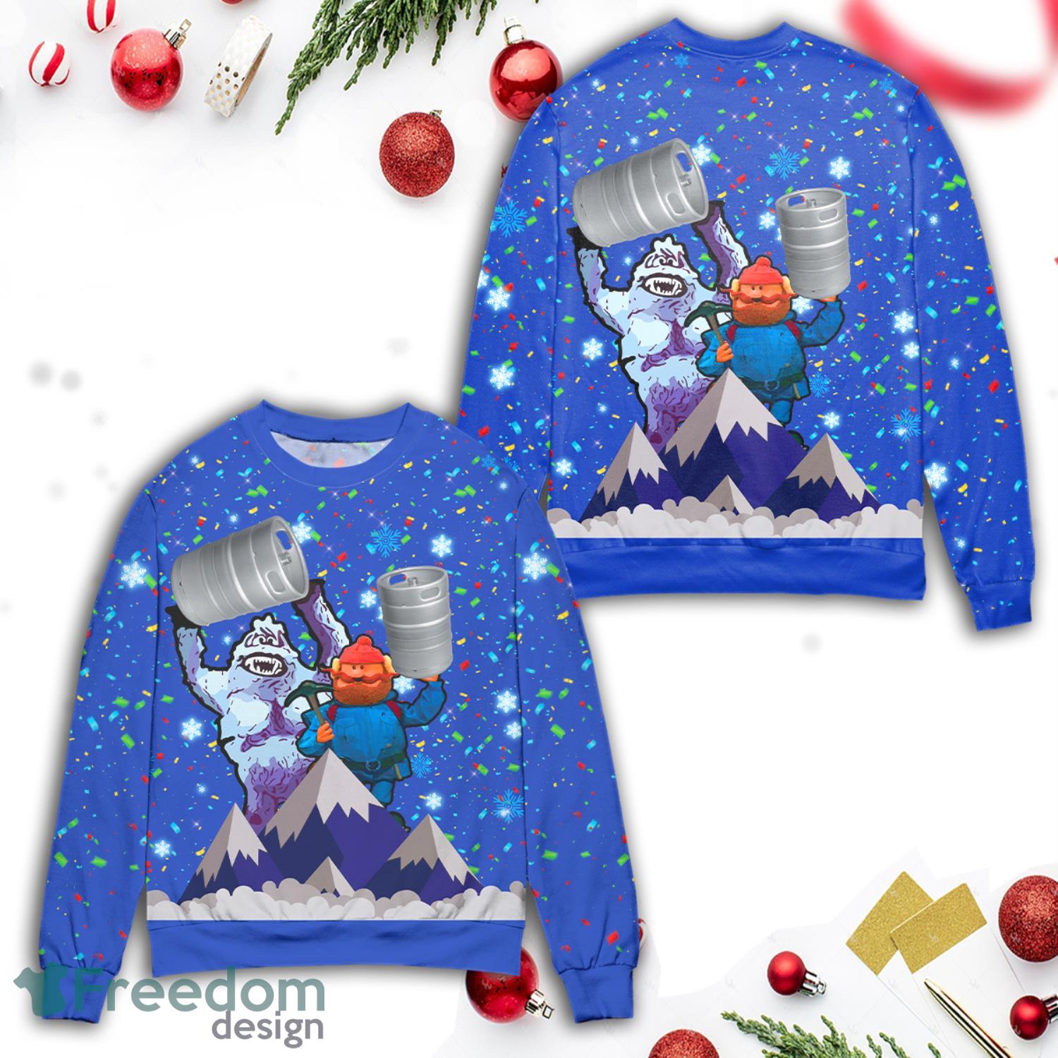 Merry Christmas Bumble Keg Party Christmas Ugly Sweater Product Photo 1