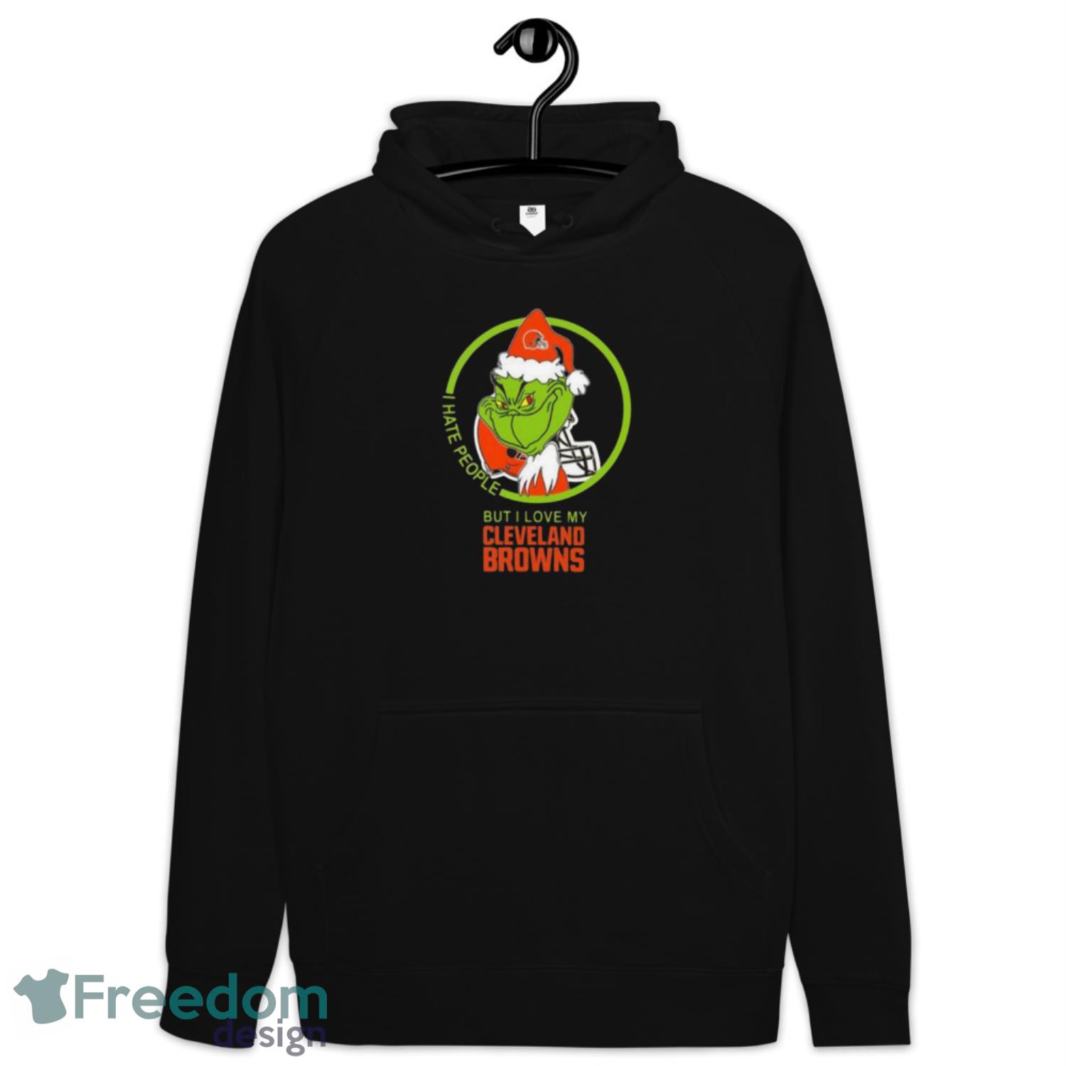 Merry Christmas- Grinch I Hate People But I Love Cleveland Browns NFL Sweater - Hoodie