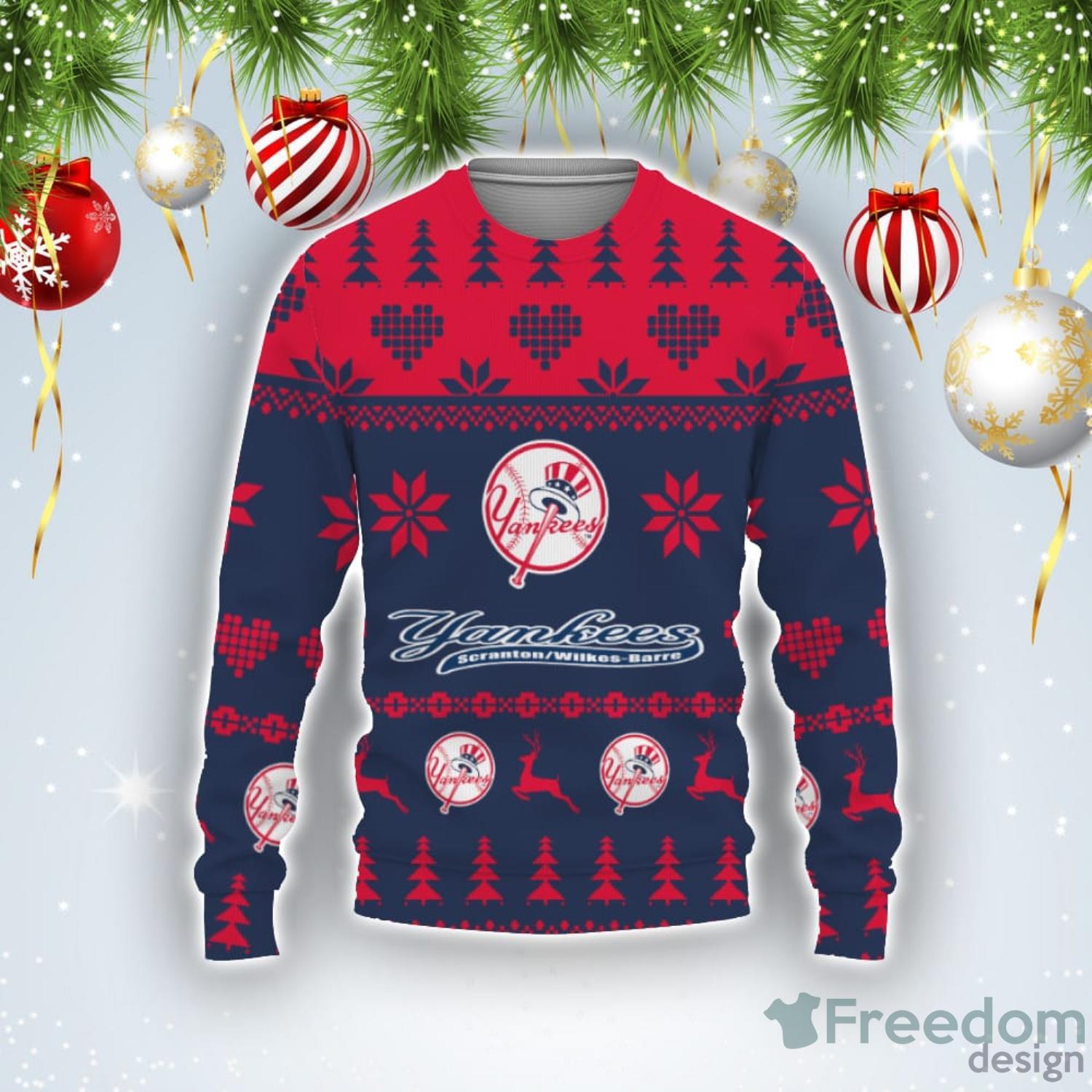 New York Yankees MLB Candy Cane Repeat Ideas Funny Ugly Christmas Sweater -  Freedomdesign