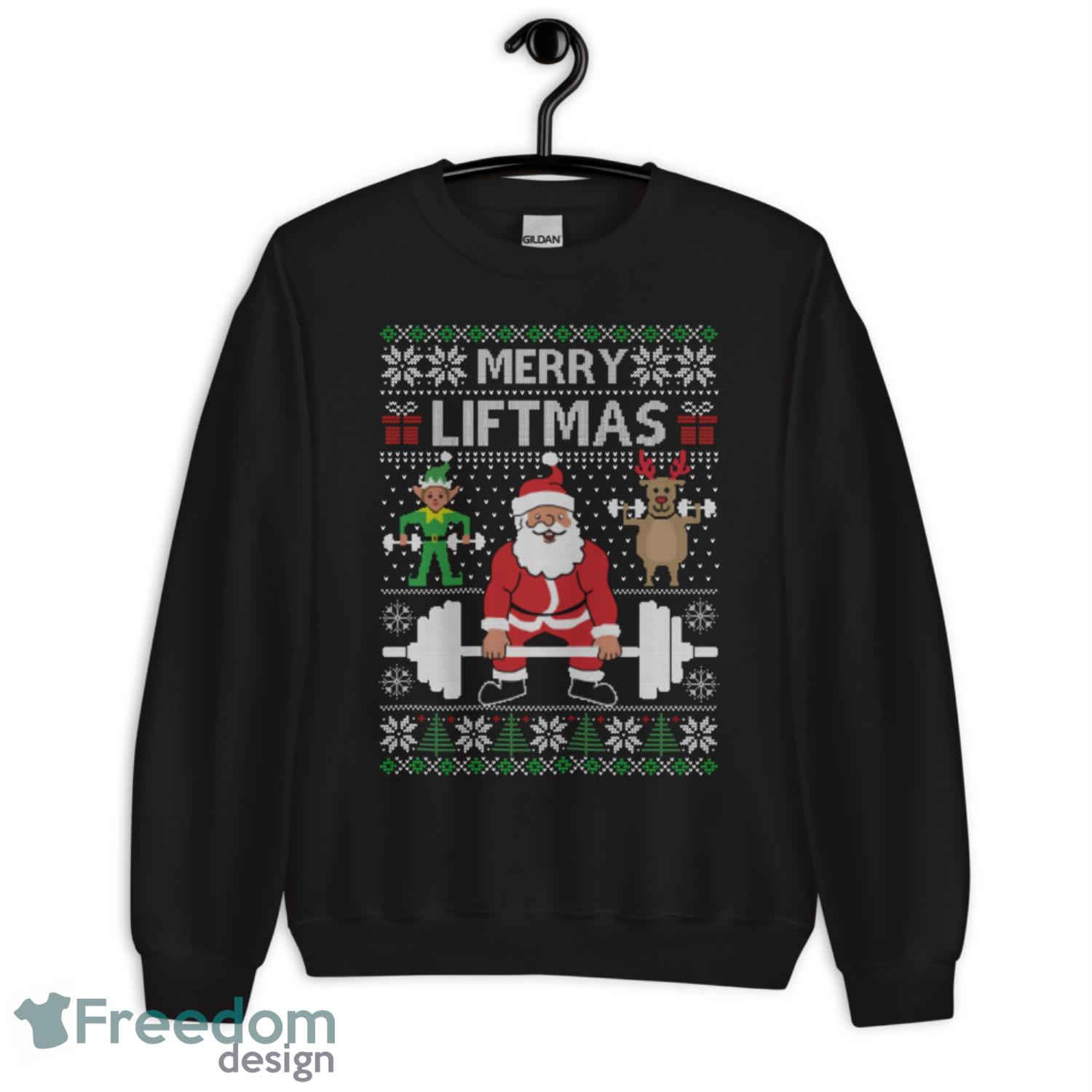 Merry Liftmas Christmas LS T-Shirt - G185 Unisex Heavy Blend Crewneck Sweatshirt