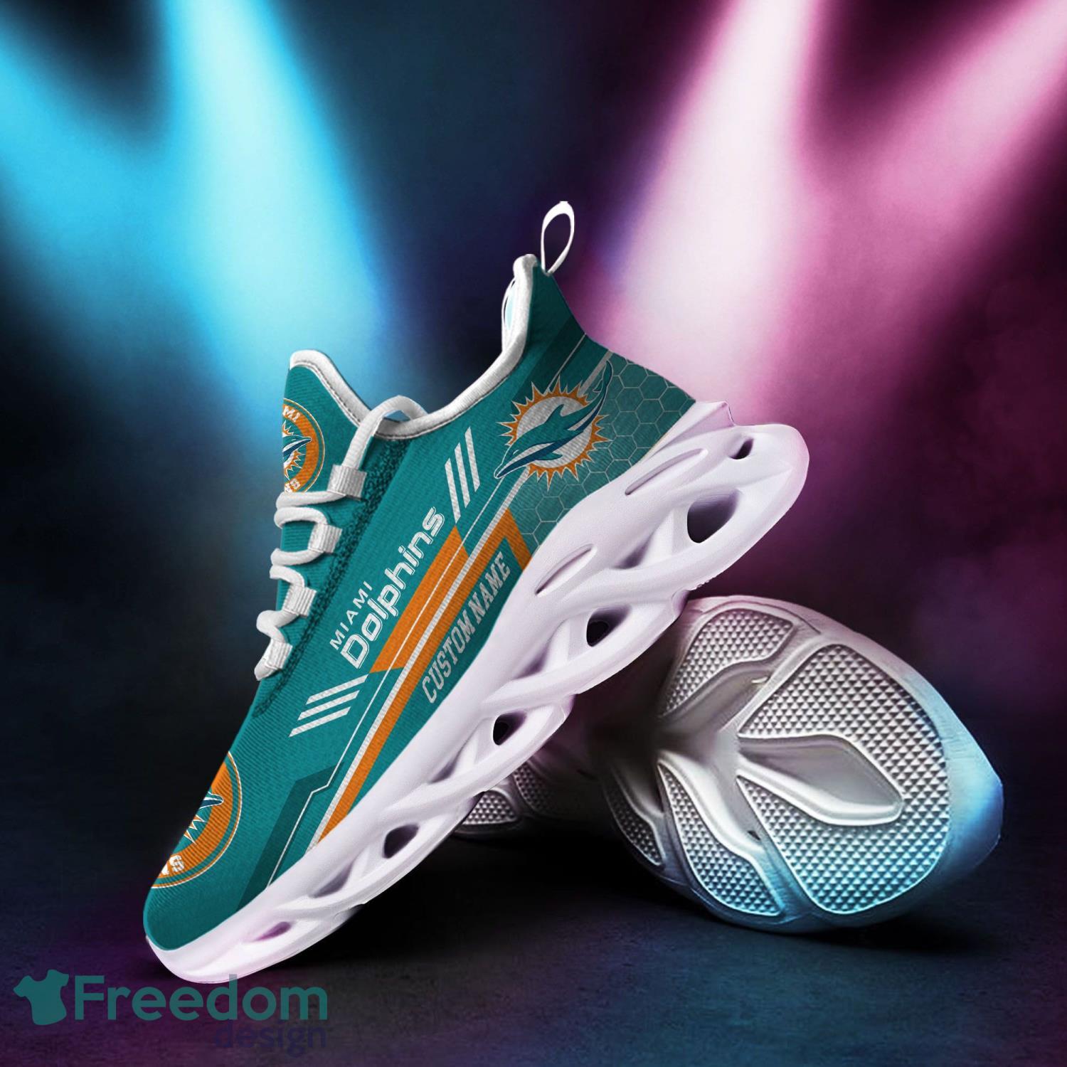 Miami Dolphins NFL Custom Name Max Soul Shoes Impressive Gift For Men Women  Fans - YesItCustom