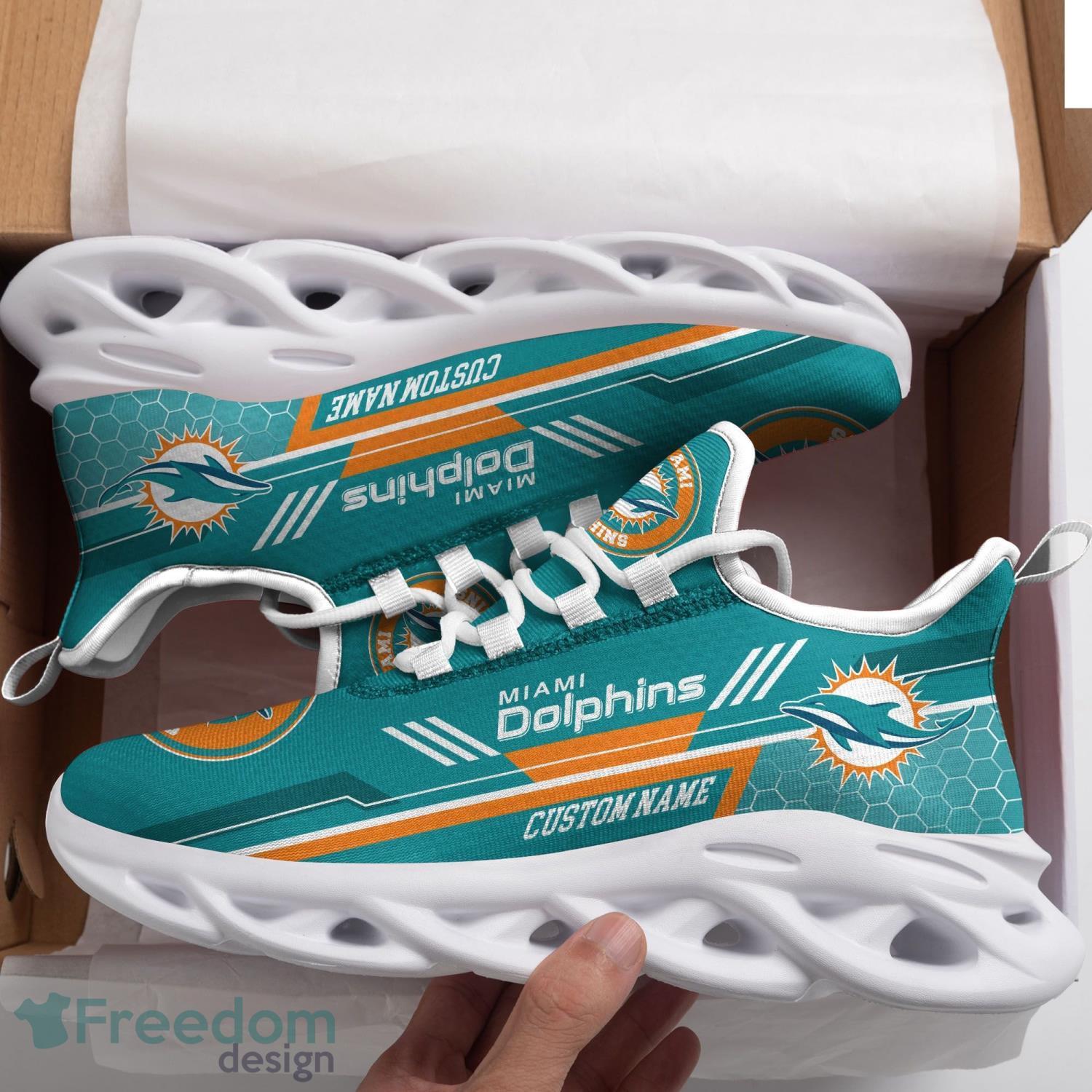 Miami Dolphins Shoes Unisex American Football Custom Printed Black Sneakers