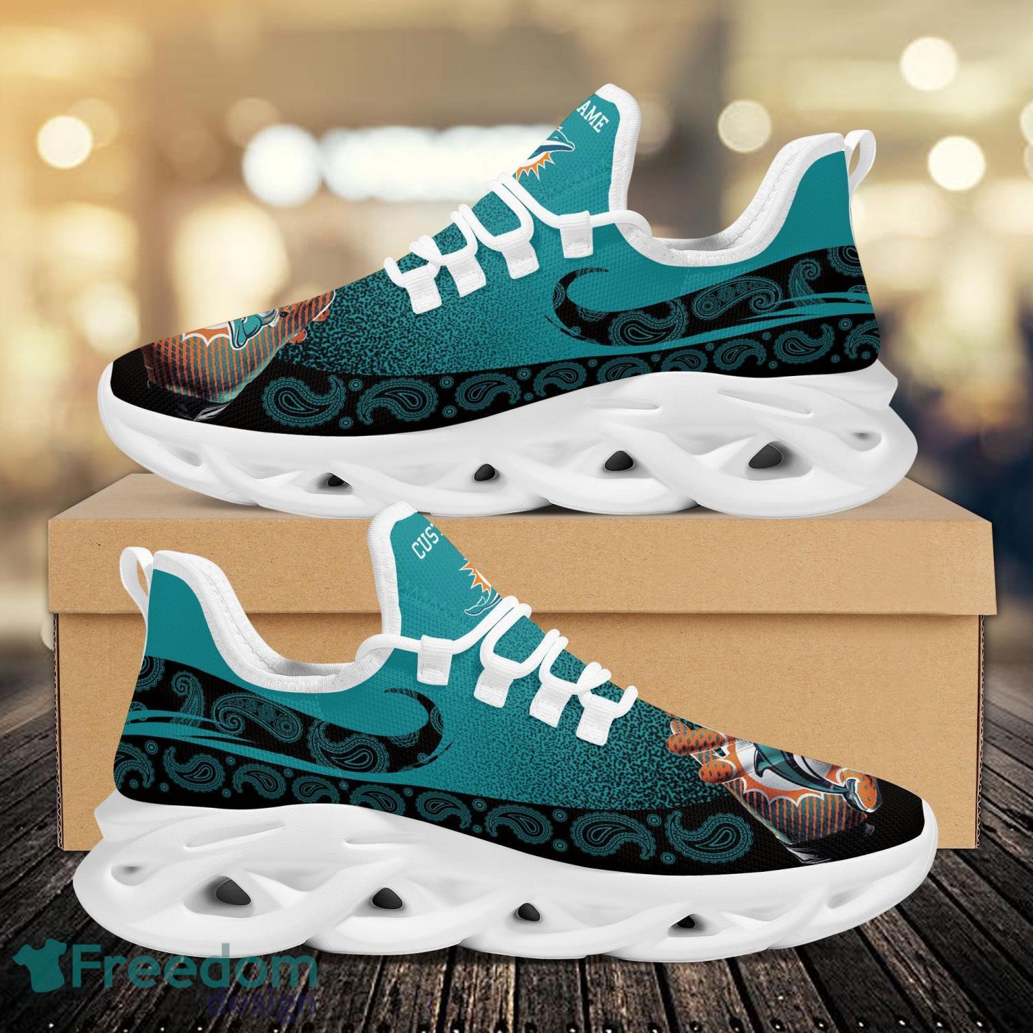 Miami Dolphins Custom Name Luxury NFL Max Soul Shoes Design 6 Chunky  Sneakers For Men And Women - Freedomdesign