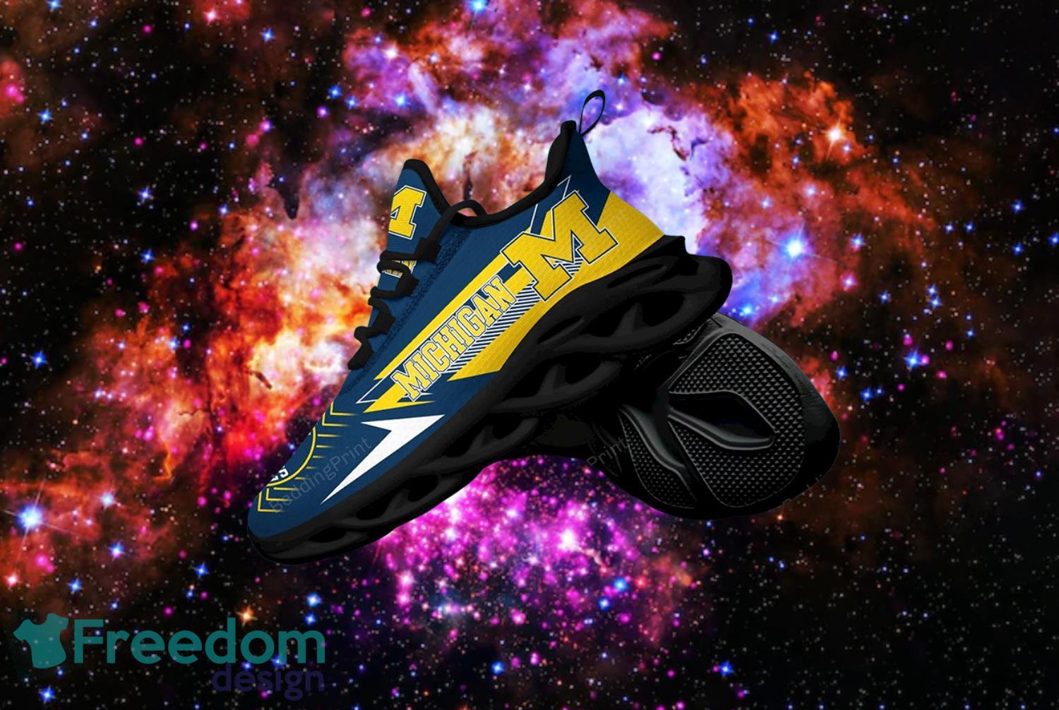 Michigan Wolverines NCAA Black And Yellow Max Soul Shoes Product Photo 1