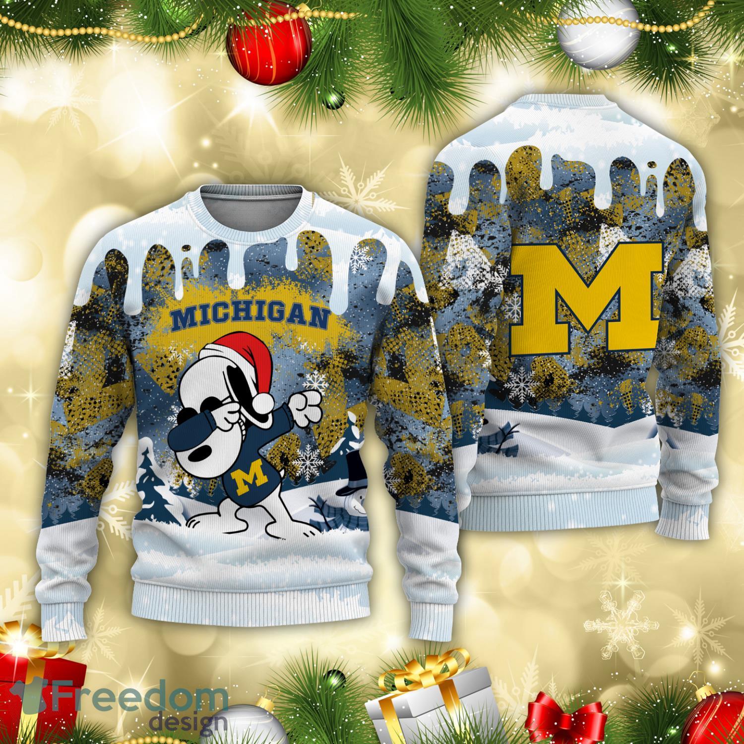 Michigan Wolverines Snoopy Dabbing The Peanuts Sports Football American 3D Sweater Product Photo 1