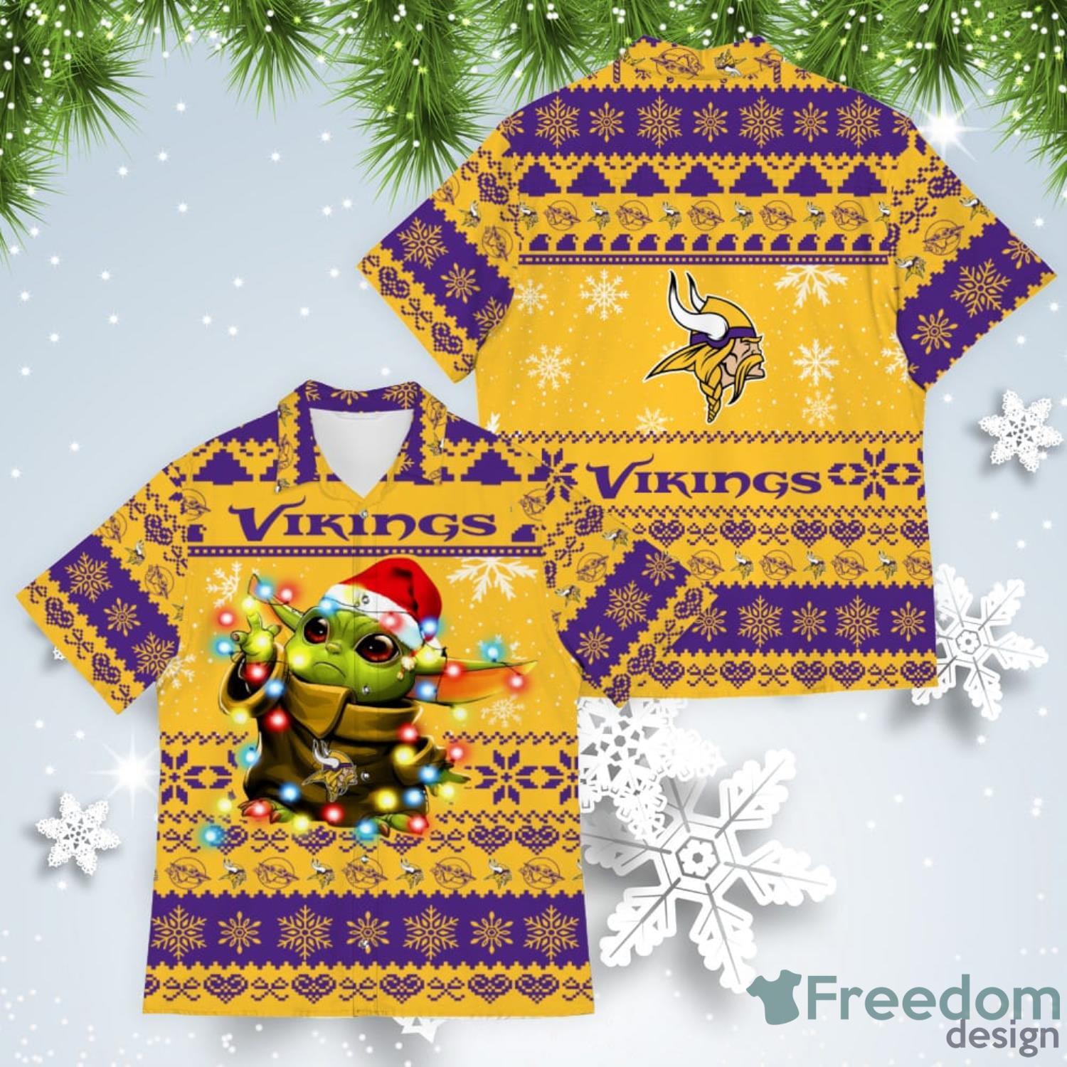 Minnesota Vikings Snowflake Pattern Ugly Christmas Sweater - Freedomdesign