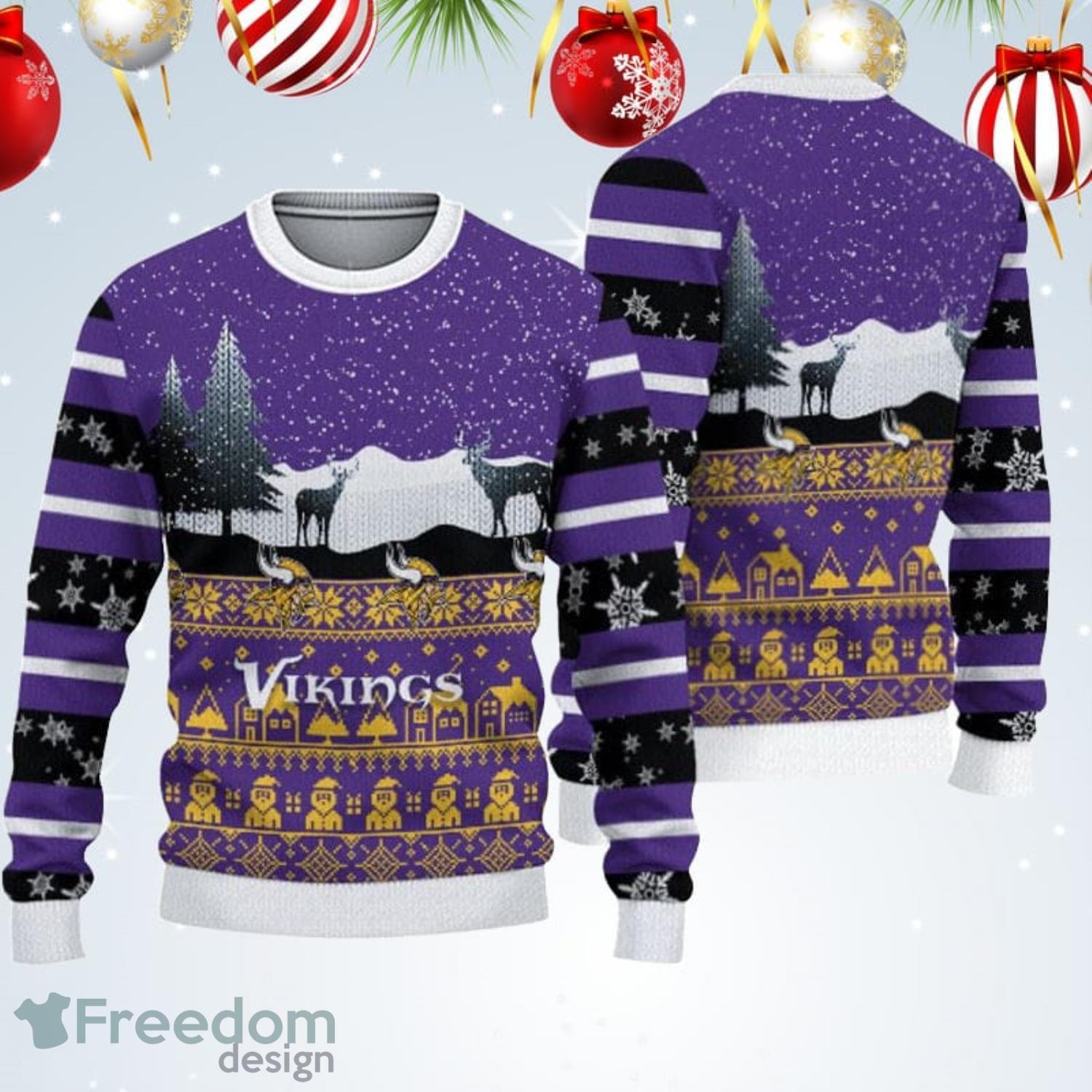 Minnesota Vikings Fans Santa Claus Tattoo Ugly Christmas Sweater Gift -  Freedomdesign