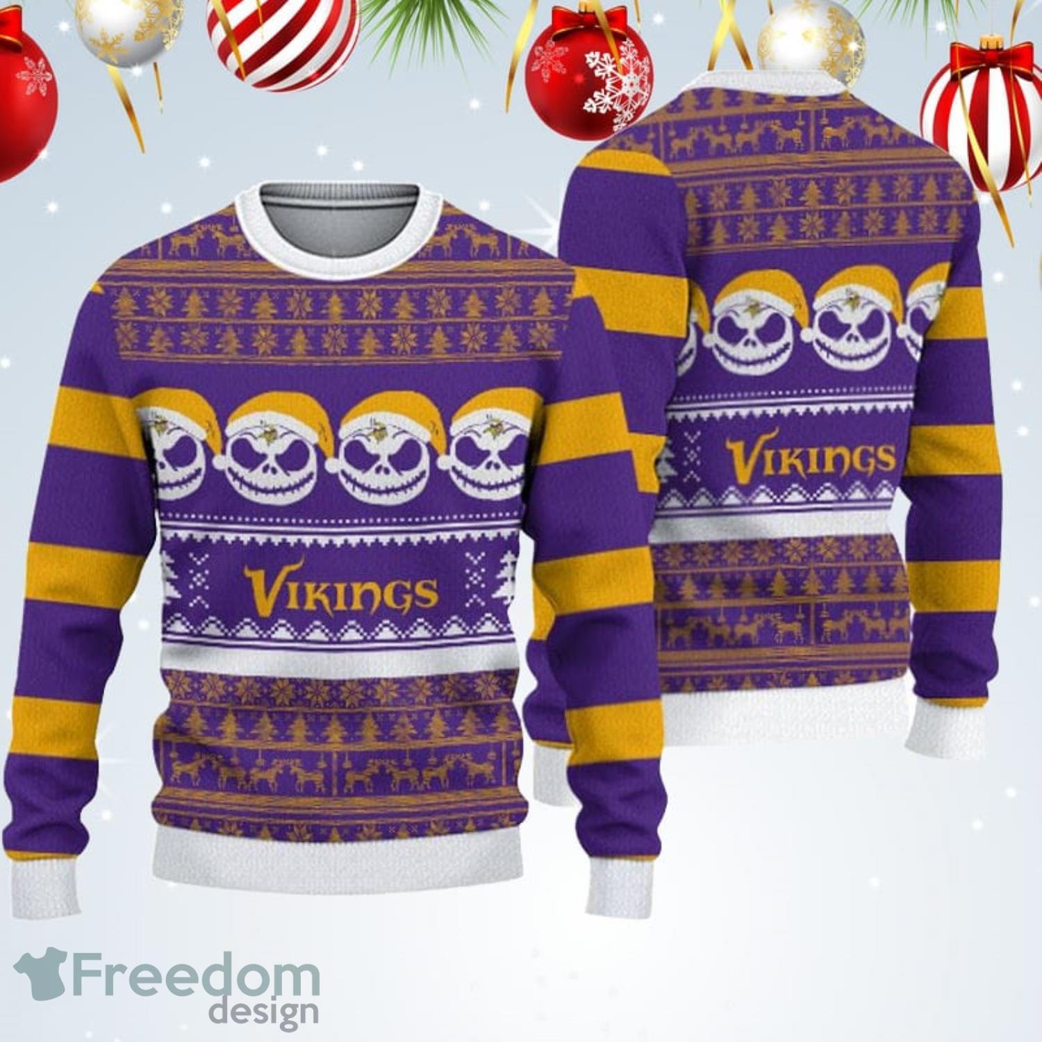 Minnesota Vikings Christmas Pattern Ugly Christmas Sweater Frozen