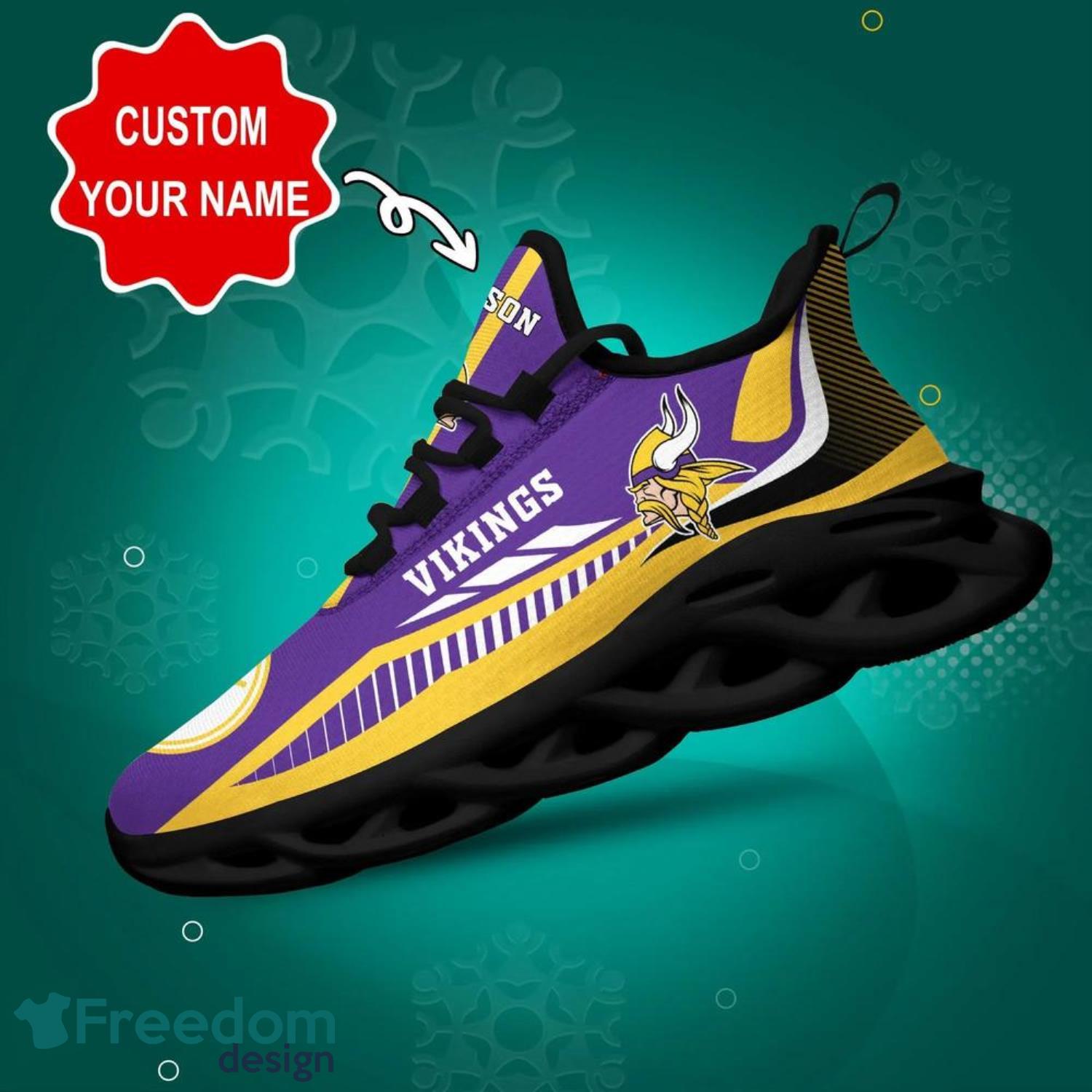 Minnesota Vikings NFL Team Luxury Brand Sneakers Custom Name Air