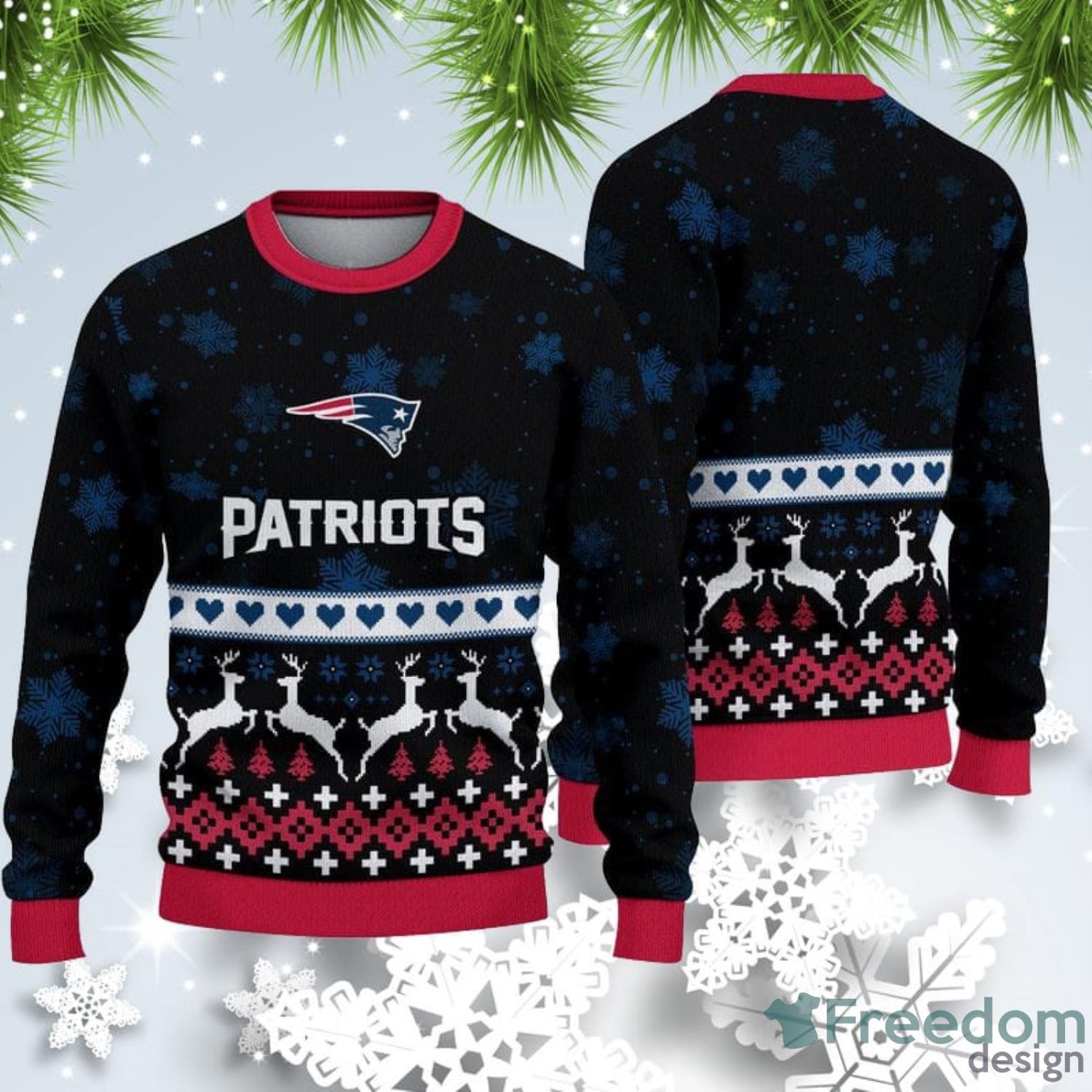 New England Patriots Football Team Logo Custom Christmas Gift All Over  Print Ugly Christmas Sweater - Freedomdesign