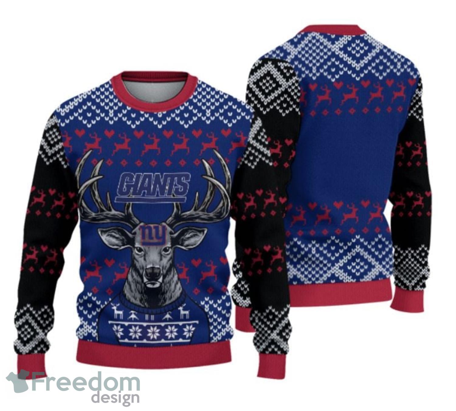 New York Giants Christmas Cool Reindeer Ugly Christmas Sweater Product Photo 1