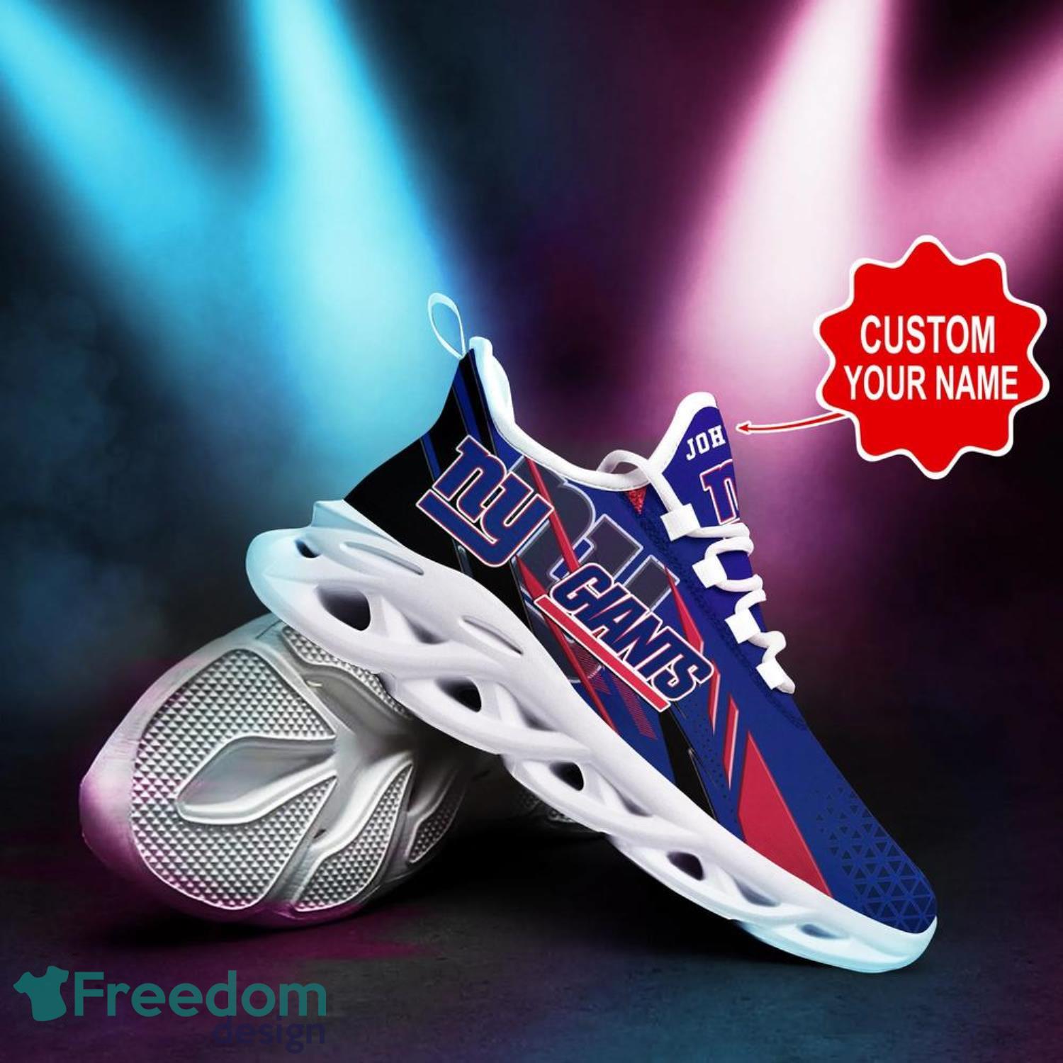 Personalize NFL New York Giants White Blue Max Soul Sneakers