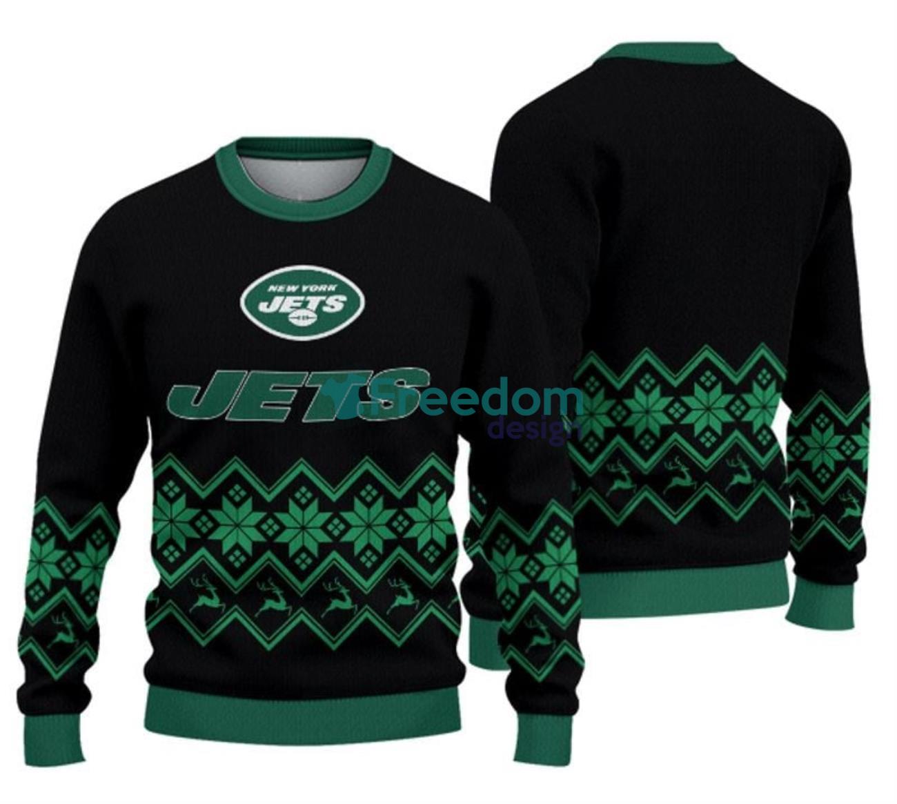 New York Jets Snowflakes Pattern Ugly Christmas Sweater