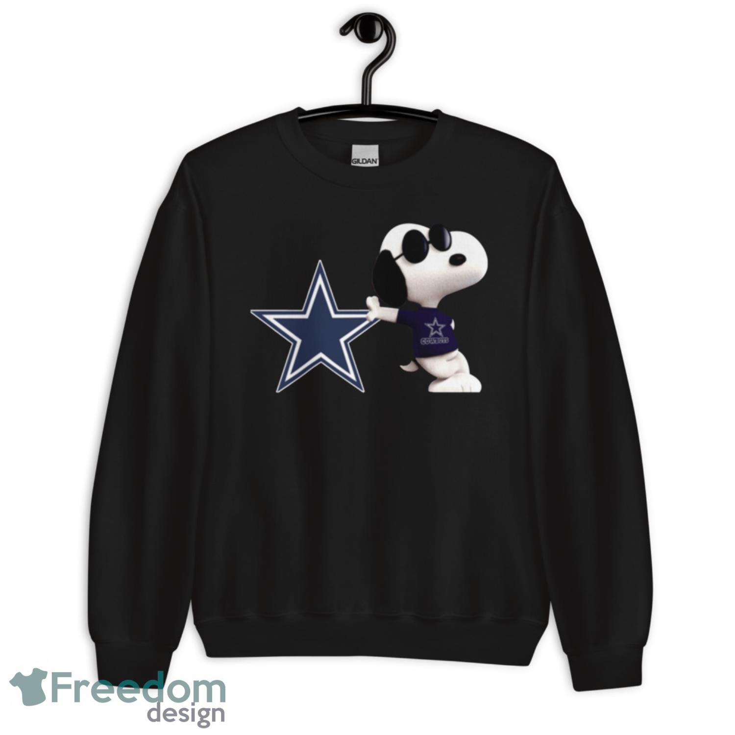 NFL Dallas Cowboys Logo And Snoopy Dog T-Shirt - G185 Unisex Heavy Blend Crewneck Sweatshirt