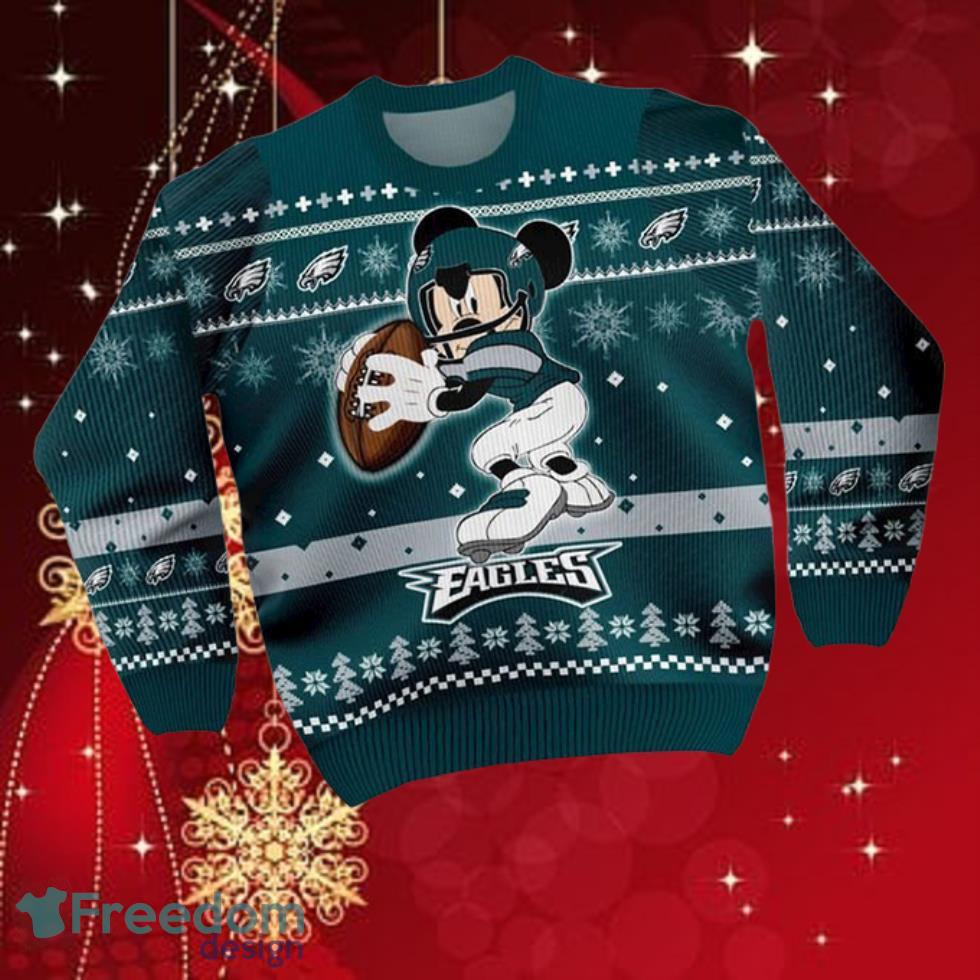 NFL Philadelphia Eagles Mickey Mouse Funny All Over Print Ugly Sweater Product Photo 1