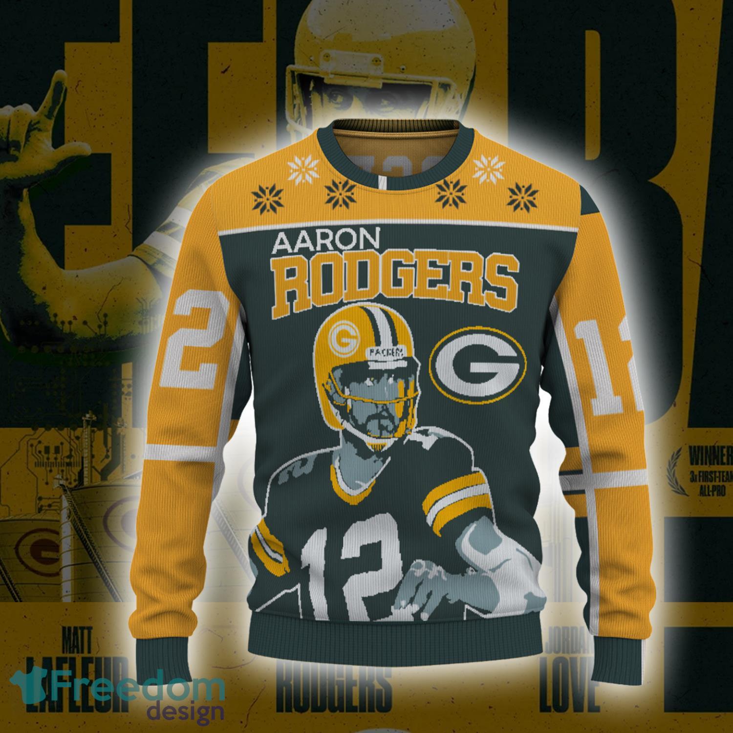 Number 12 Aaron Green Bay Packers Ugly Christmas Sweate