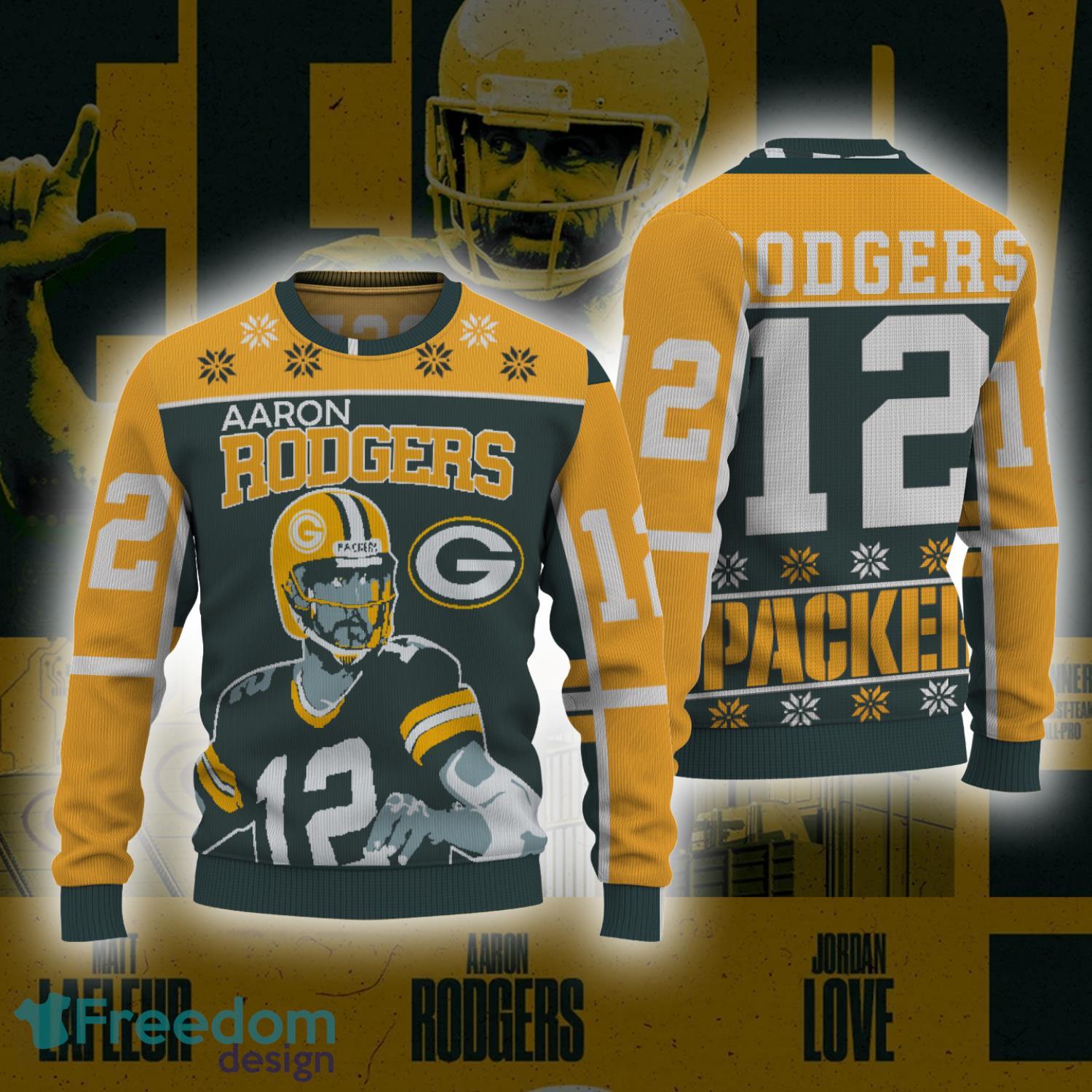 Number 12 Aaron Green Bay Packers Ugly Christmas Sweate Product Photo 1