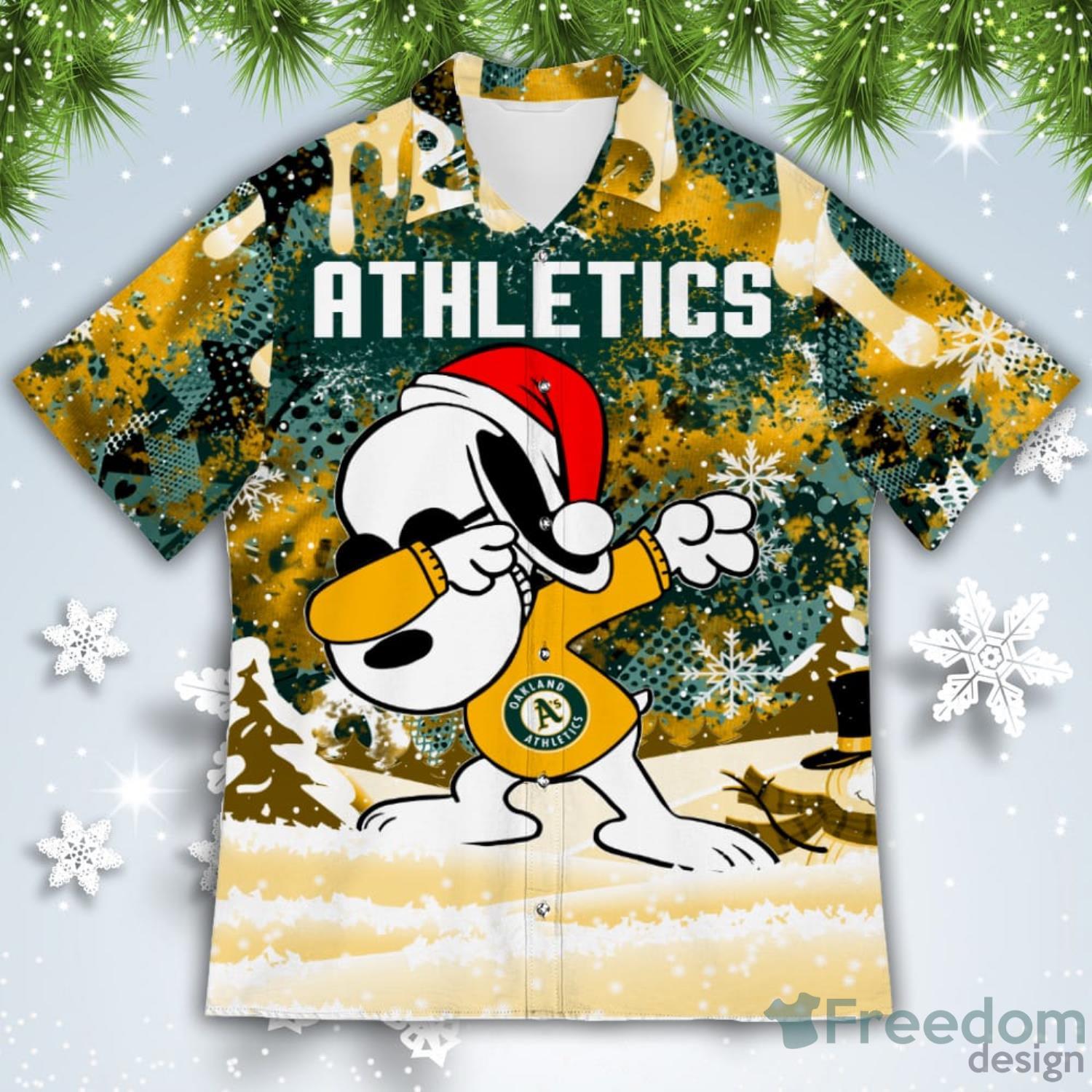 Oakland Athletics New Trends Custom Name And Number Christmas Hawaiian Shirt  - Freedomdesign