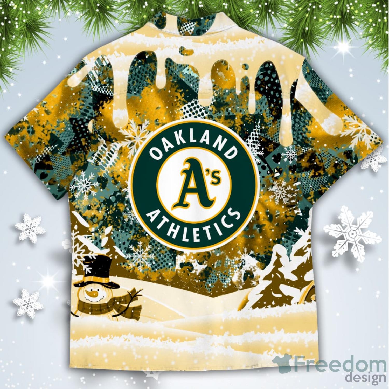 Oakland Athletics New Trends Custom Name And Number Christmas Hawaiian Shirt  - Freedomdesign