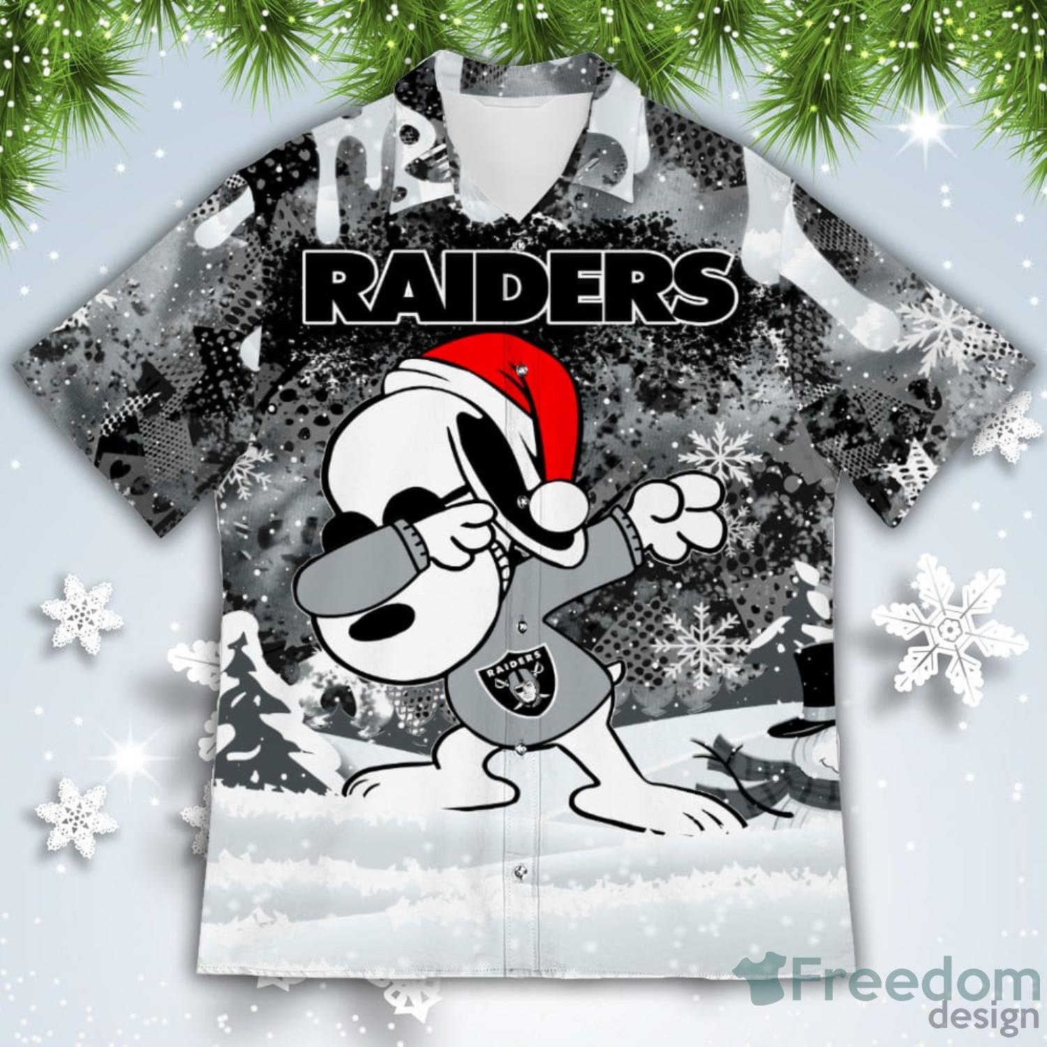 Oakland Raiders Snoopy Dabbing The Peanuts American Christmas Dripping  Hawaiian Shirt - Freedomdesign