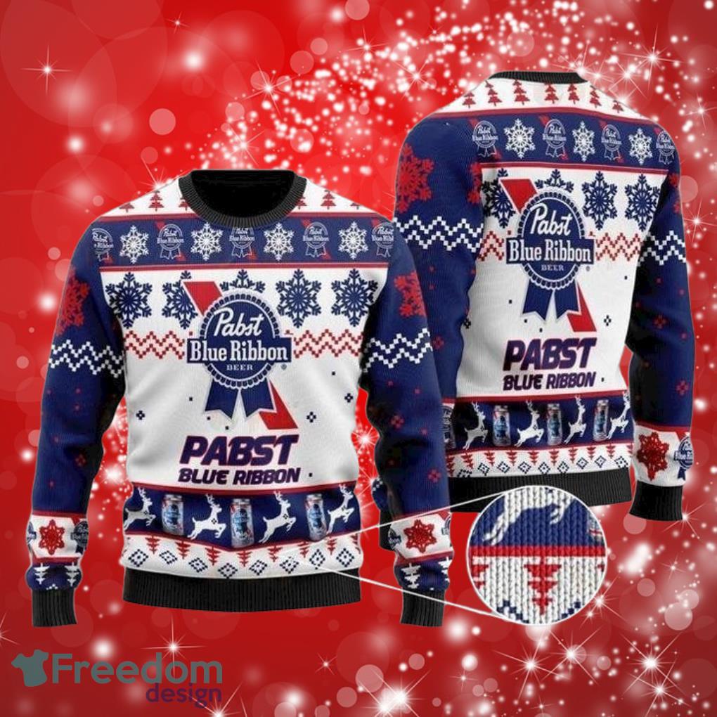 Pabst Blue Ribbon Ugly  Christmas Sweater Product Photo 1