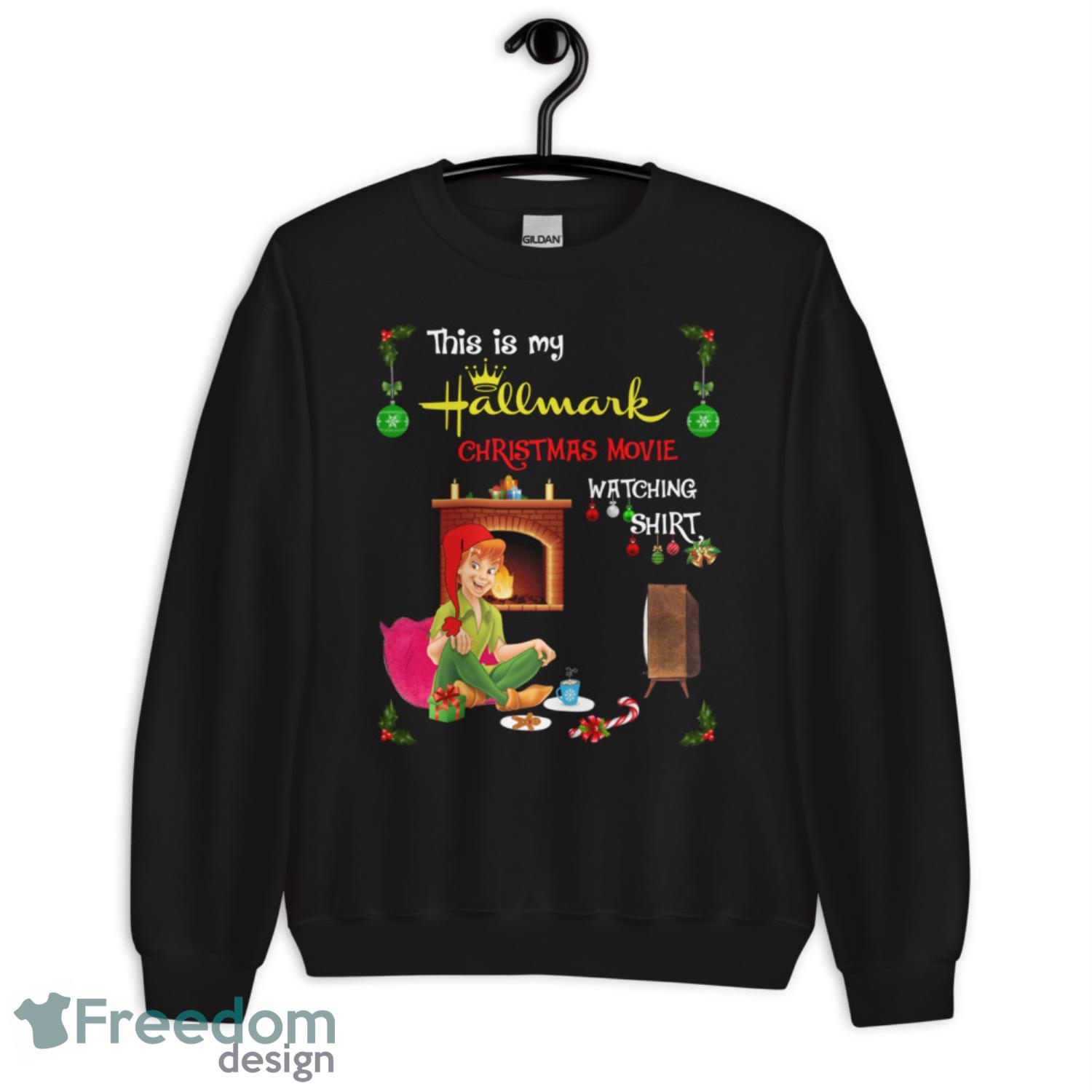 Peter Pan This Is My Hallmark Christmas Movie Watching Shirt - G185 Unisex Heavy Blend Crewneck Sweatshirt