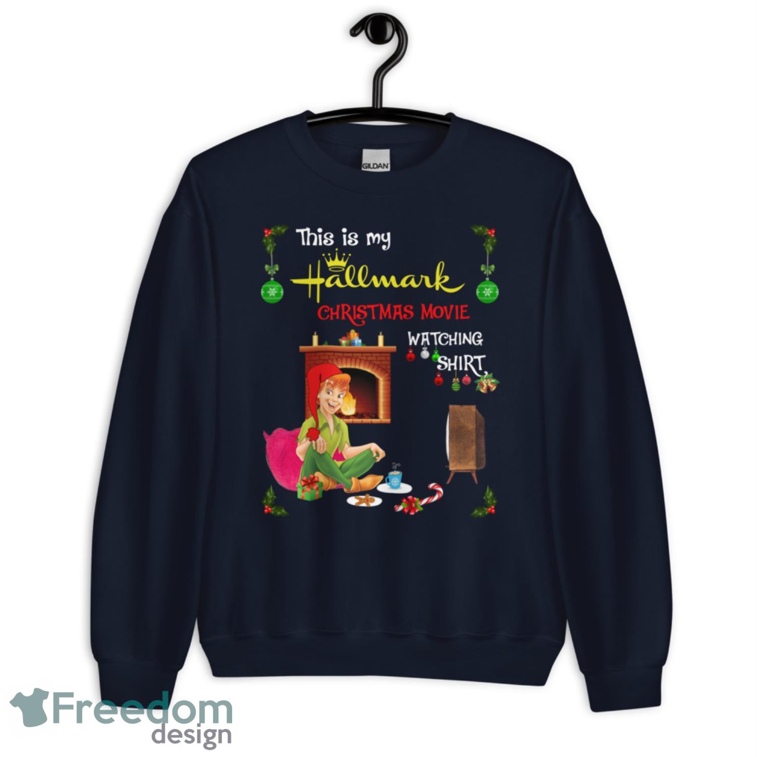 Peter Pan This Is My Hallmark Christmas Movie Watching Shirt - G185 Unisex Heavy Blend Crewneck Sweatshirt-1