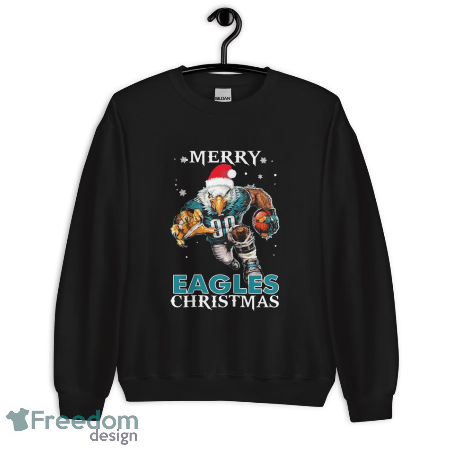 Philadelphia Eagles Santa Merry Christmas For Fans Shirt - G185 Unisex Heavy Blend Crewneck Sweatshirt