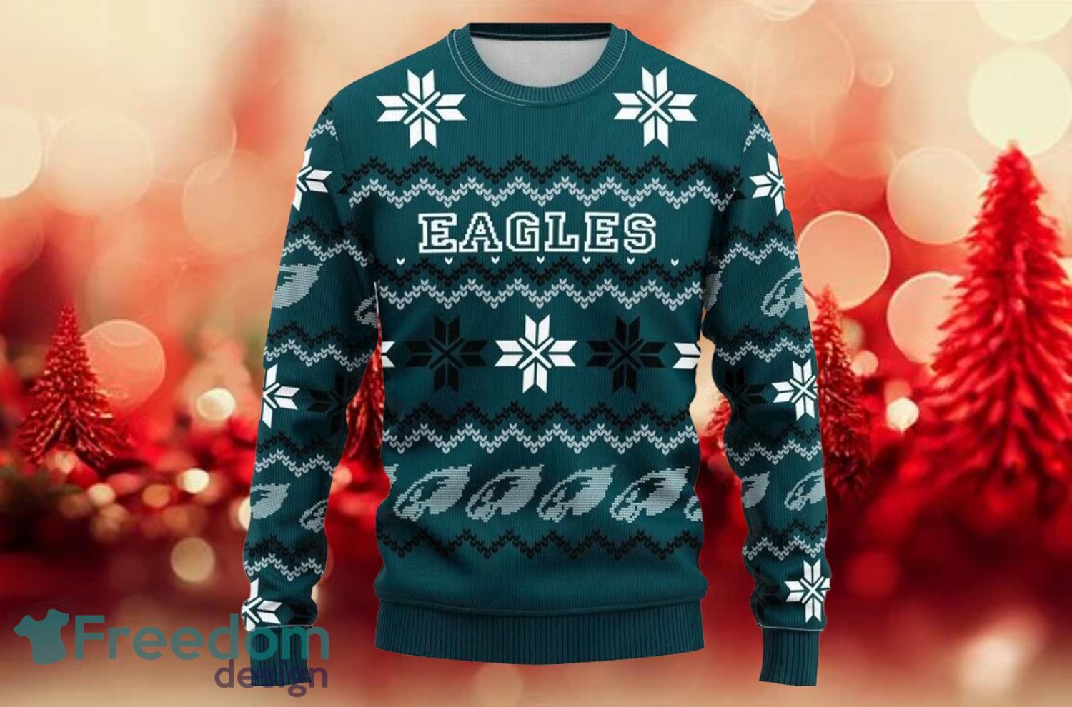 Philadelphia Eagles Snowflake Knitting Pattern Christmas Sweater Product Photo 1