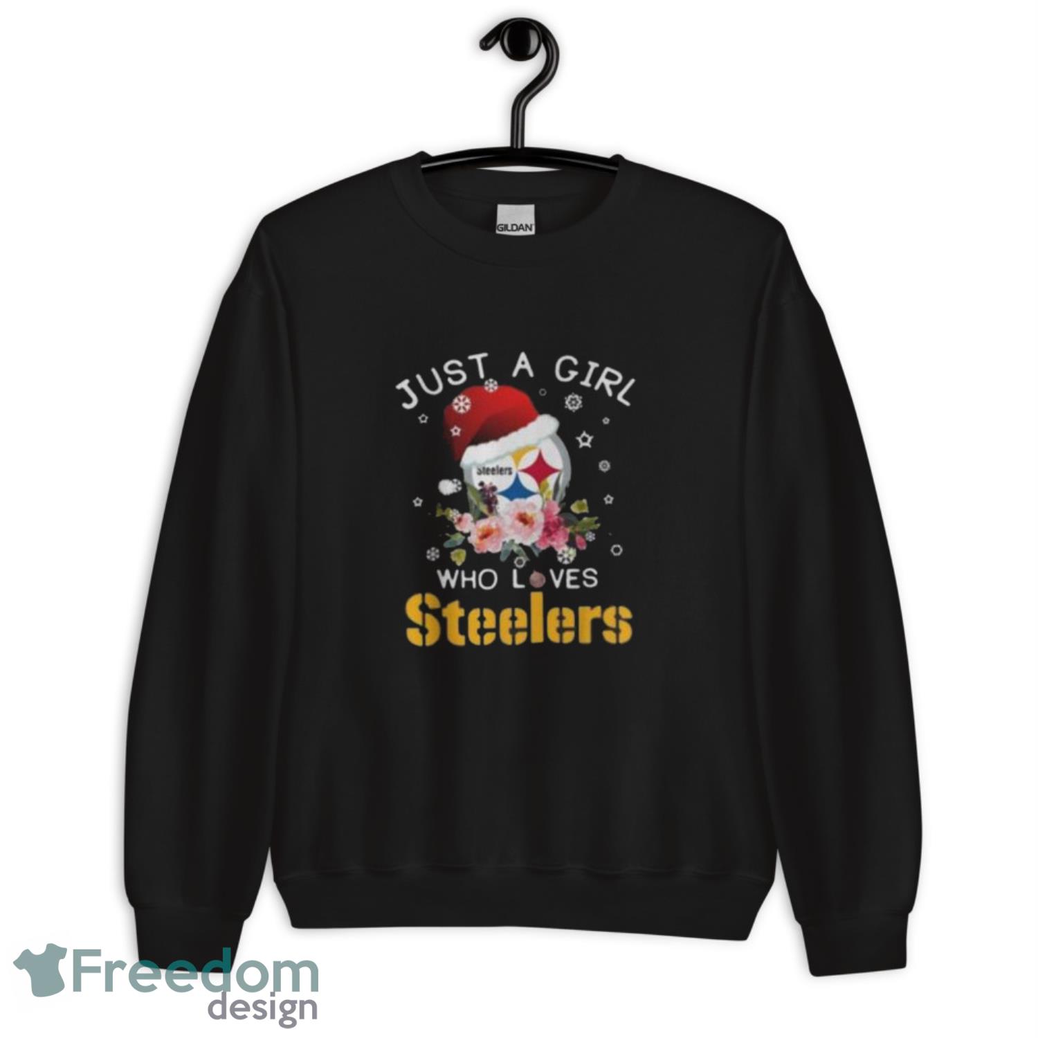 Pittsburgh Steelers Hot Christmas Just A Girl Who Loves Pittsburgh Steelers Shirt - G185 Unisex Heavy Blend Crewneck Sweatshirt