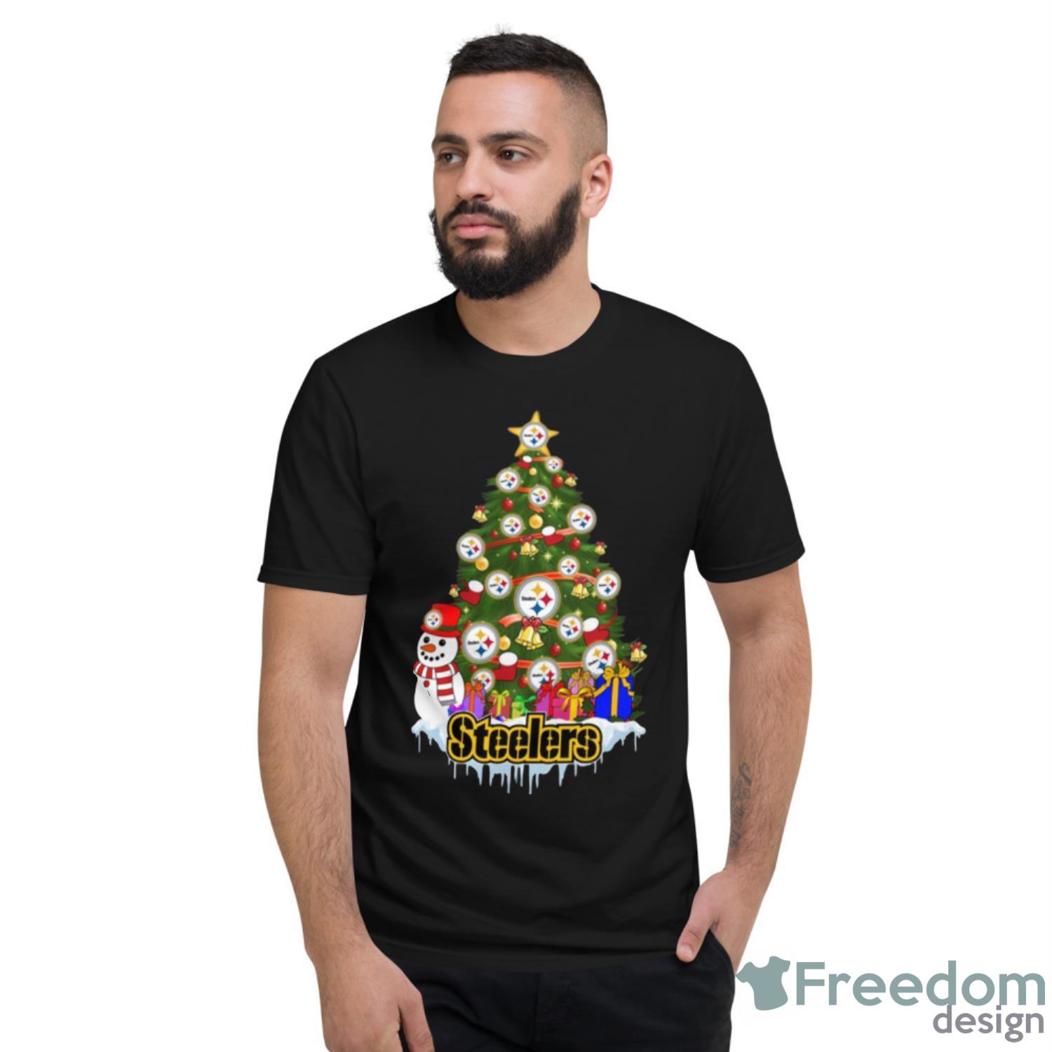 Pittsburgh Steelers Christmas Tree Black Men S to 3XL Xmas Gift T- Shirt