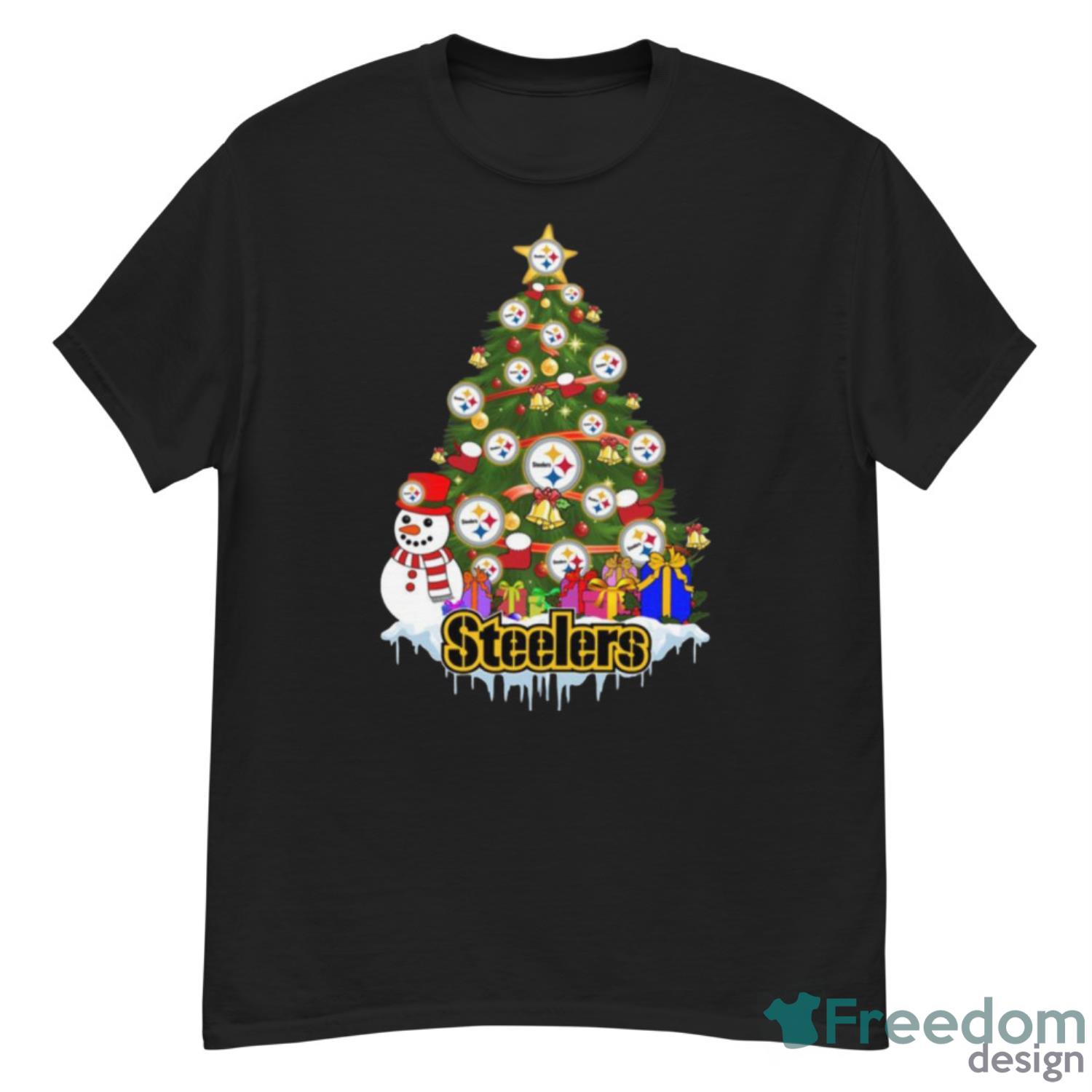 Pittsburgh Steelers Christmas Tree Black Men S to 3XL Xmas Gift T- Shirt