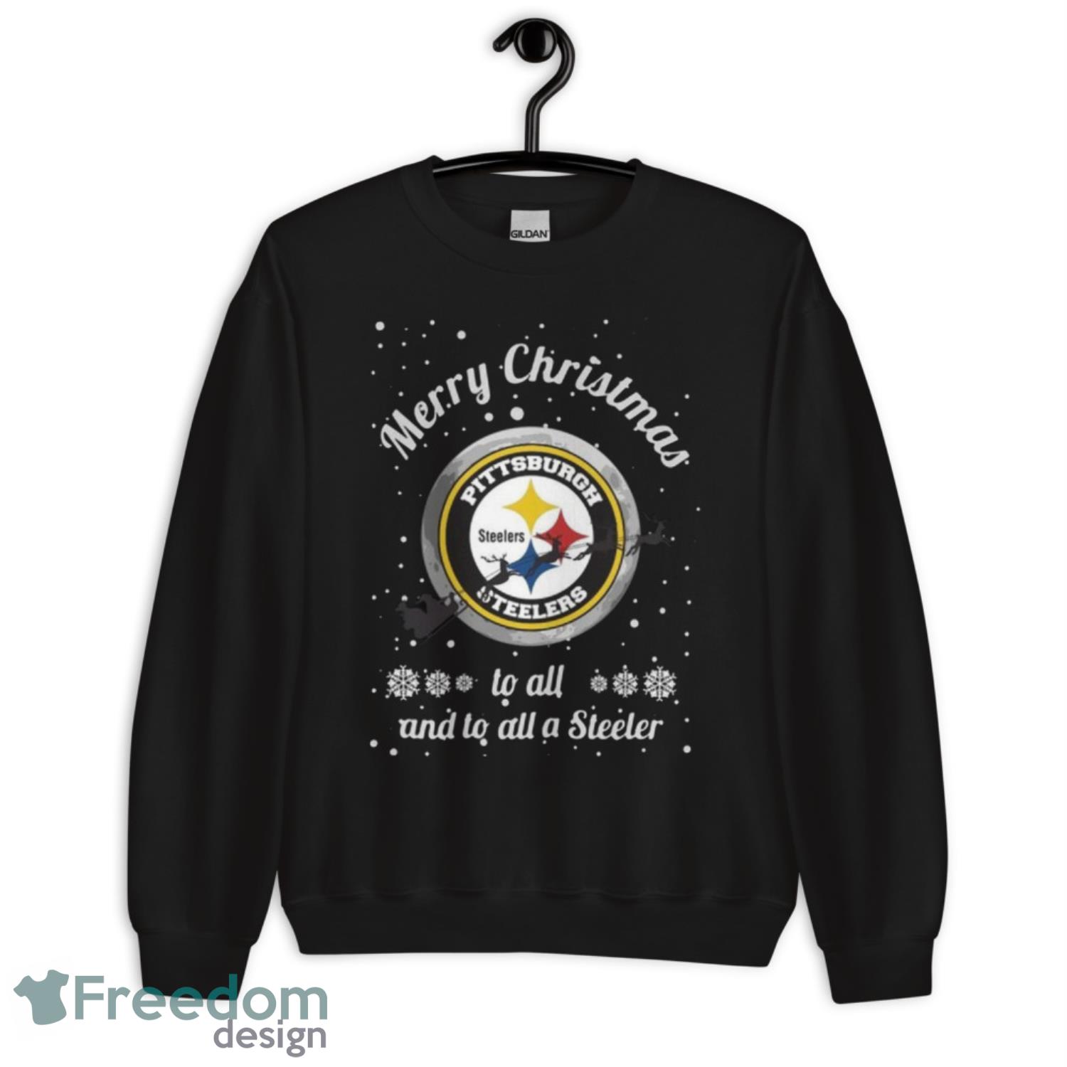 Pittsburgh Steelers Merry Christmas To All Snowflakes Shirt - G185 Unisex Heavy Blend Crewneck Sweatshirt
