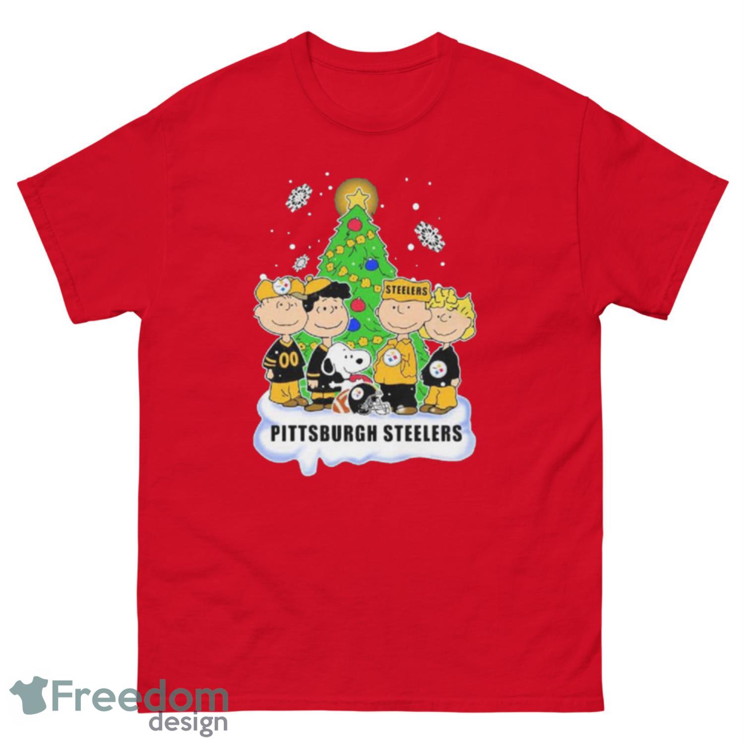 Pittsburgh Steelers NFL Football Snoopy With Friends Christmastree Xmas Shirt