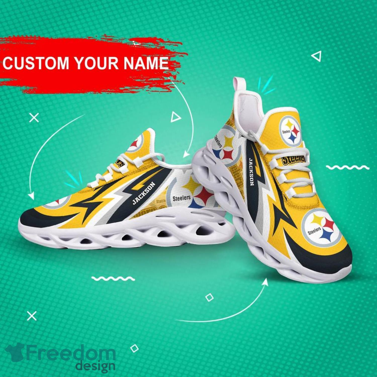 Pittsburgh Steelers Shoes Max Soul Mascot NFL Custom Name - Owl Fashion Shop