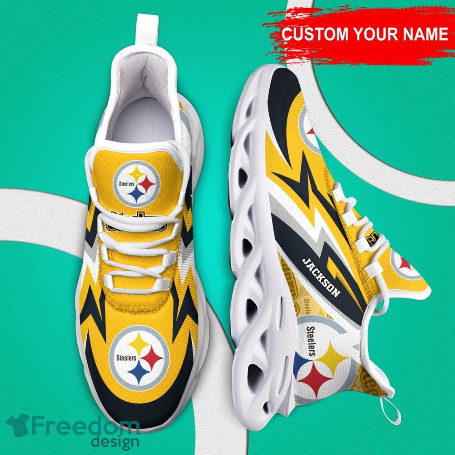 Custom Name Pittsburgh Steelers NFL Logo New Add Max Soul Shoes