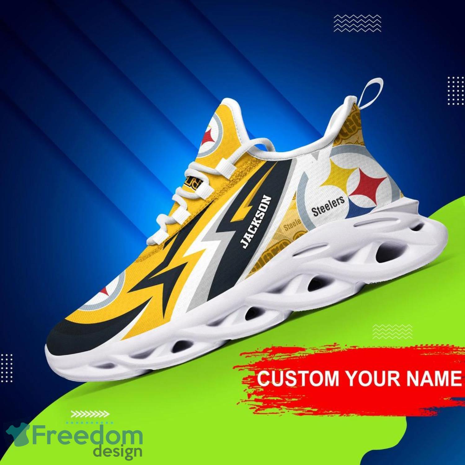 Pittsburgh Steelers Personalized Name NFL Ultra Sneakers Max Soul Shoes -  Freedomdesign