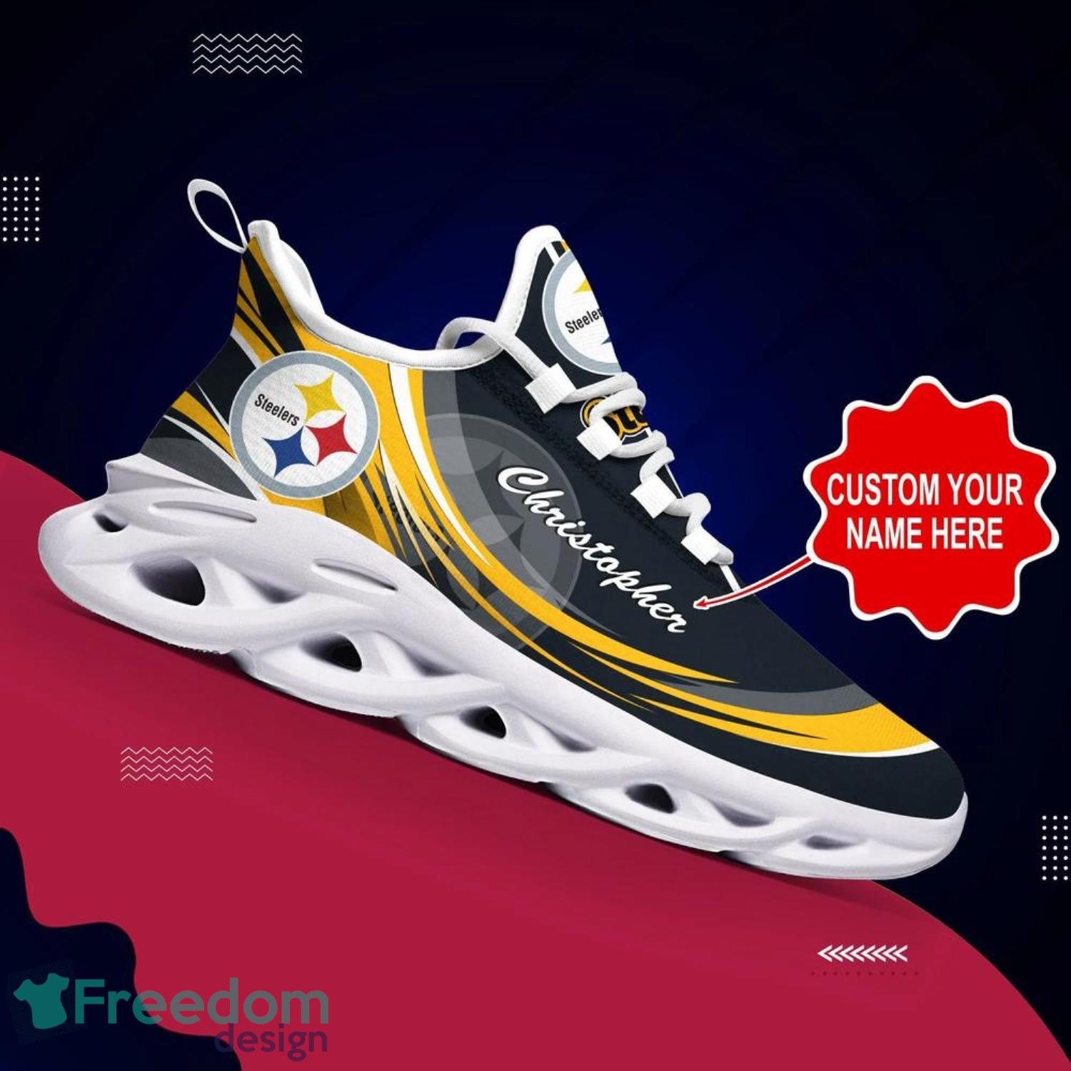 Pittsburgh Steelers Drip Logo NFL Max Soul Shoes Custom Name For Men And  Women Running Sneakers - Banantees