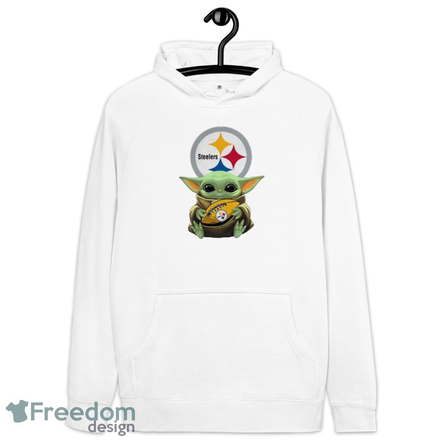 Pittsburgh Steelers Official Star Wars Football Baby Yoda Hug Pittsburgh Steelers Christmas Shirt