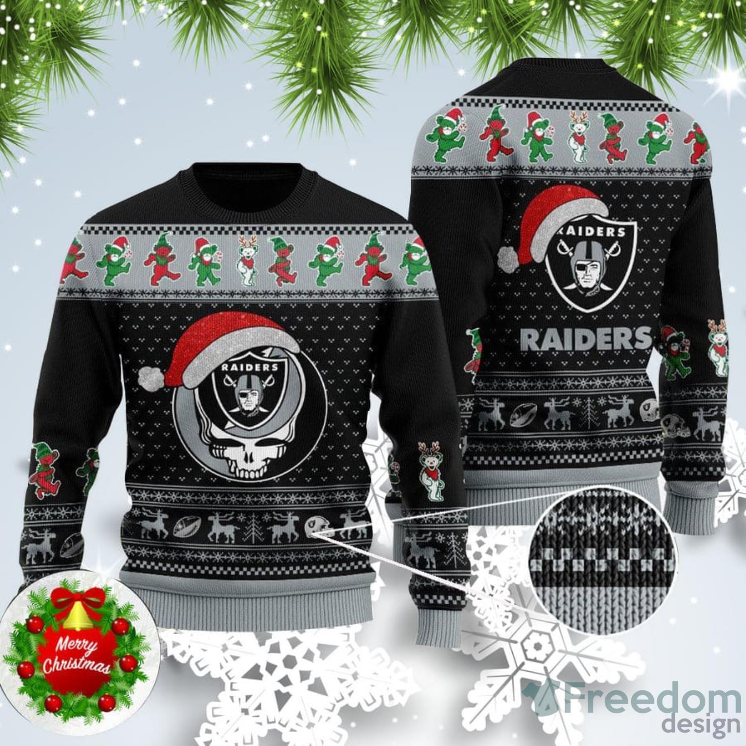 raiders light up ugly sweater